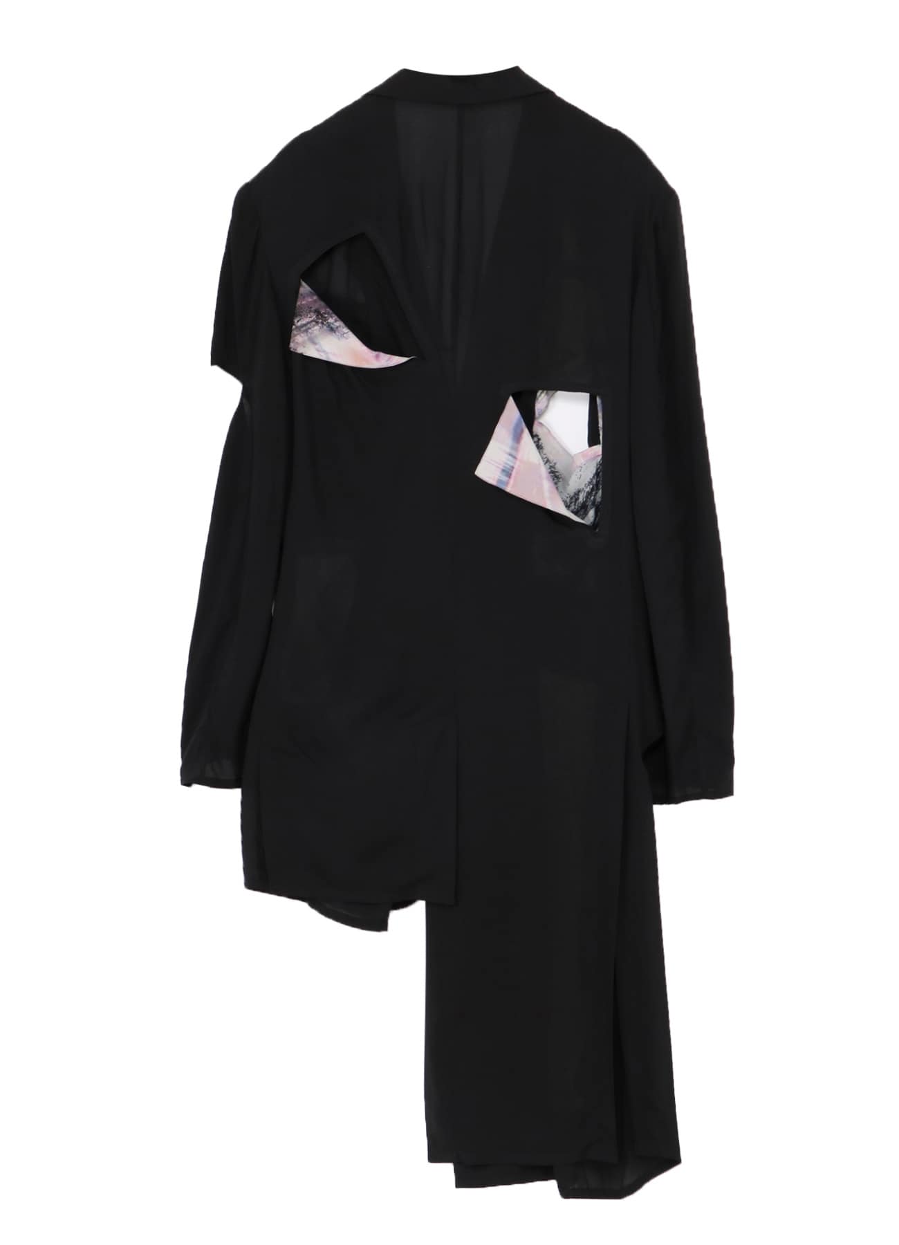 BACK SILHOUETTE ASYMMETRY PRINT JACKET