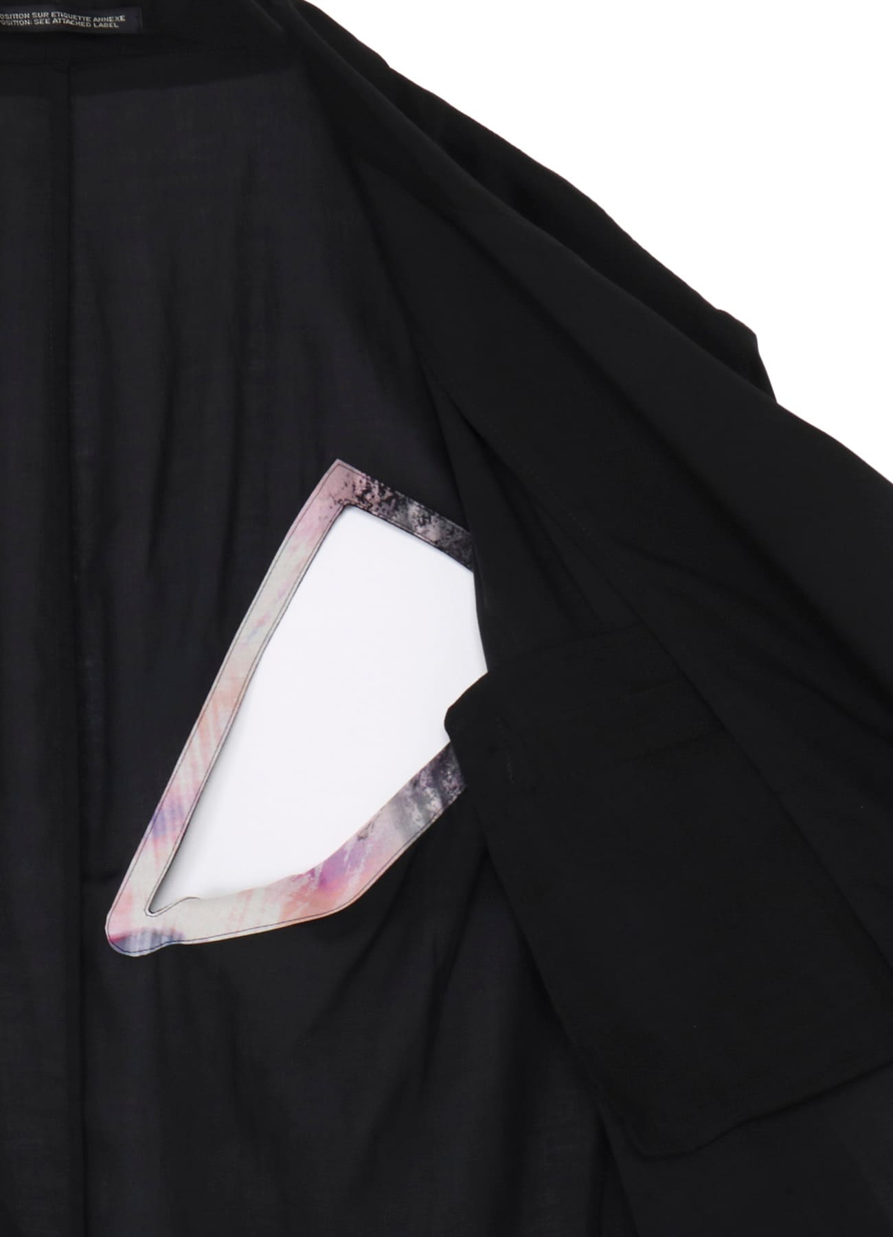 BACK SILHOUETTE ASYMMETRY PRINT JACKET