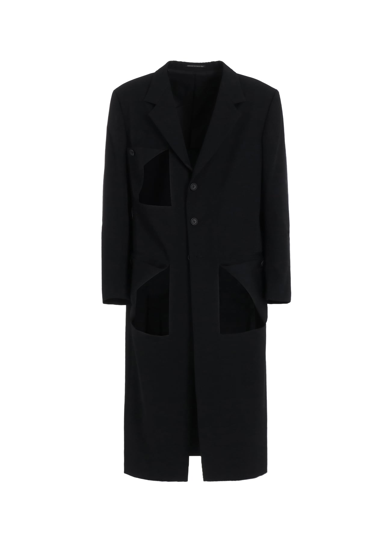 WOOL GABARDINE DIAGONAL BUTTON LONG JACKET