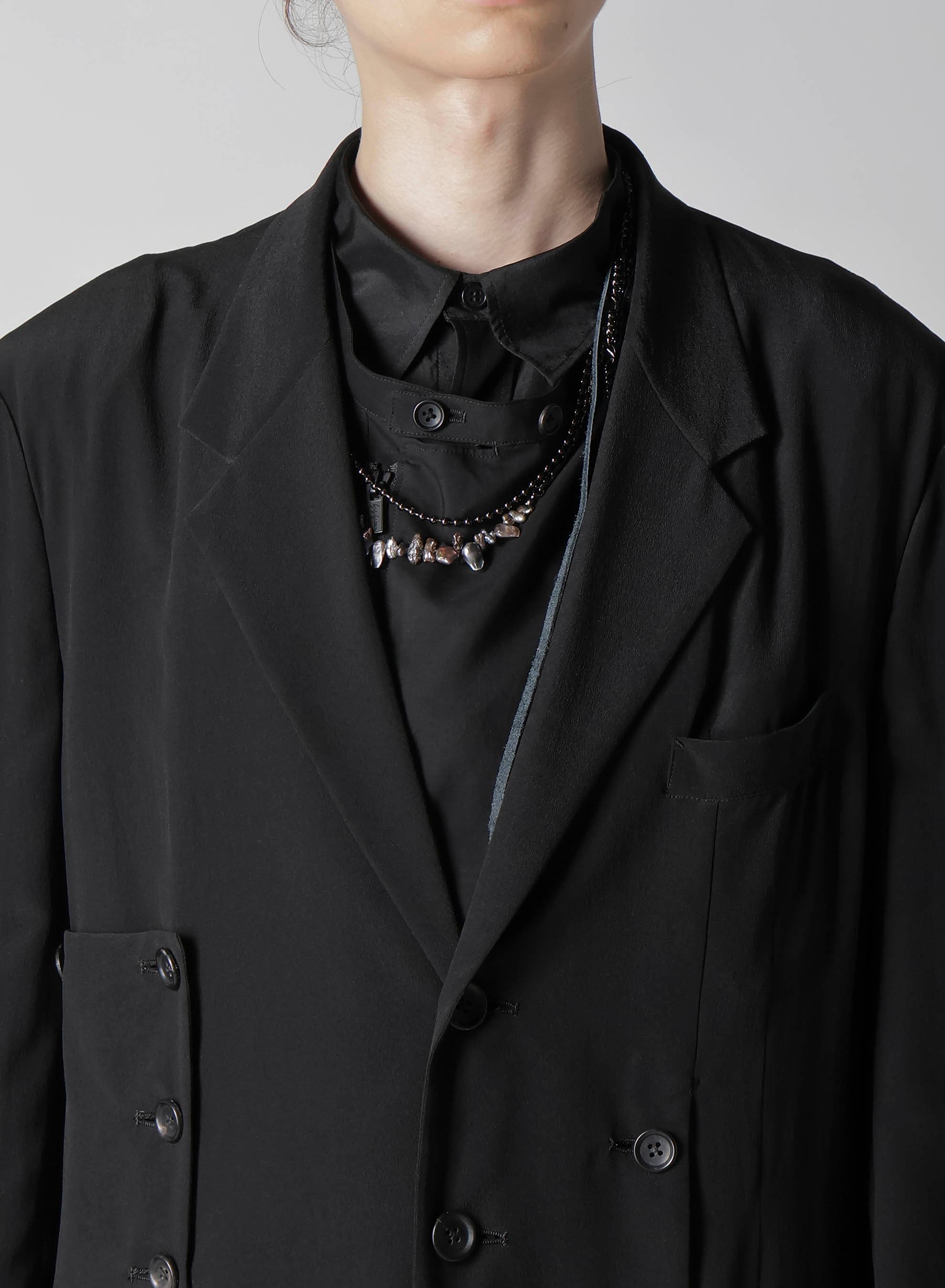 12M SILK DECINE ASYMMETRY BUTTON DETAIL JACKET