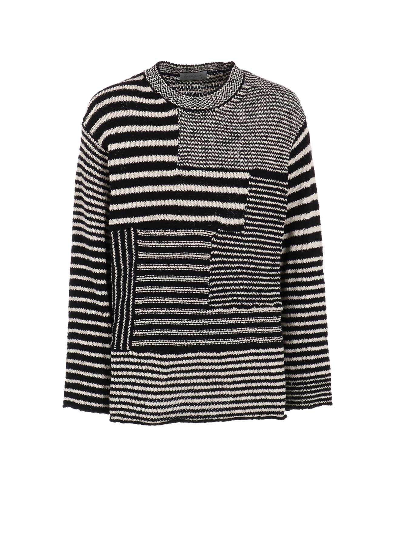 【12/6 10:00 Release】3G1P BORDER ROUND NECK KNIT