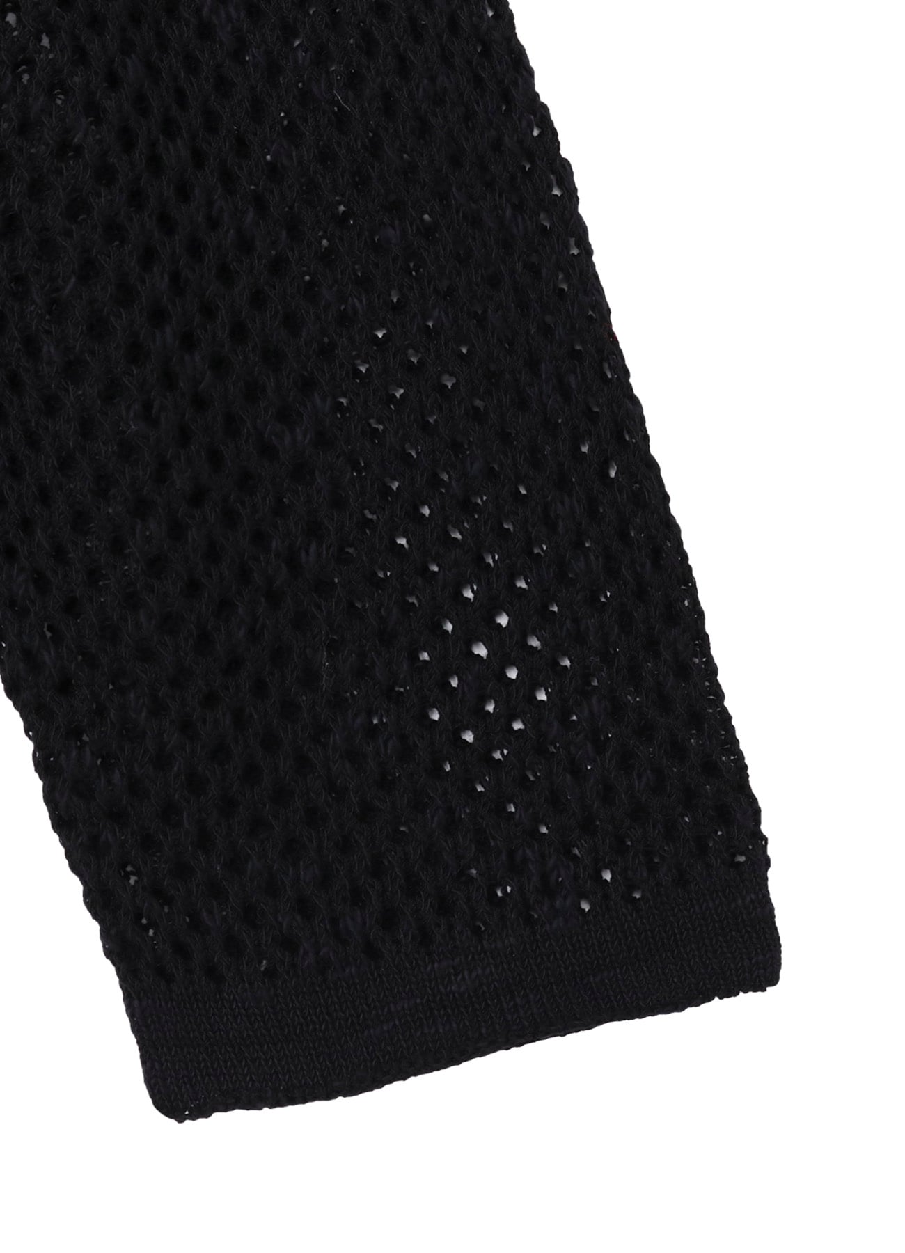 5G HEMMED PATTERN MESH PANEL PULLOVER