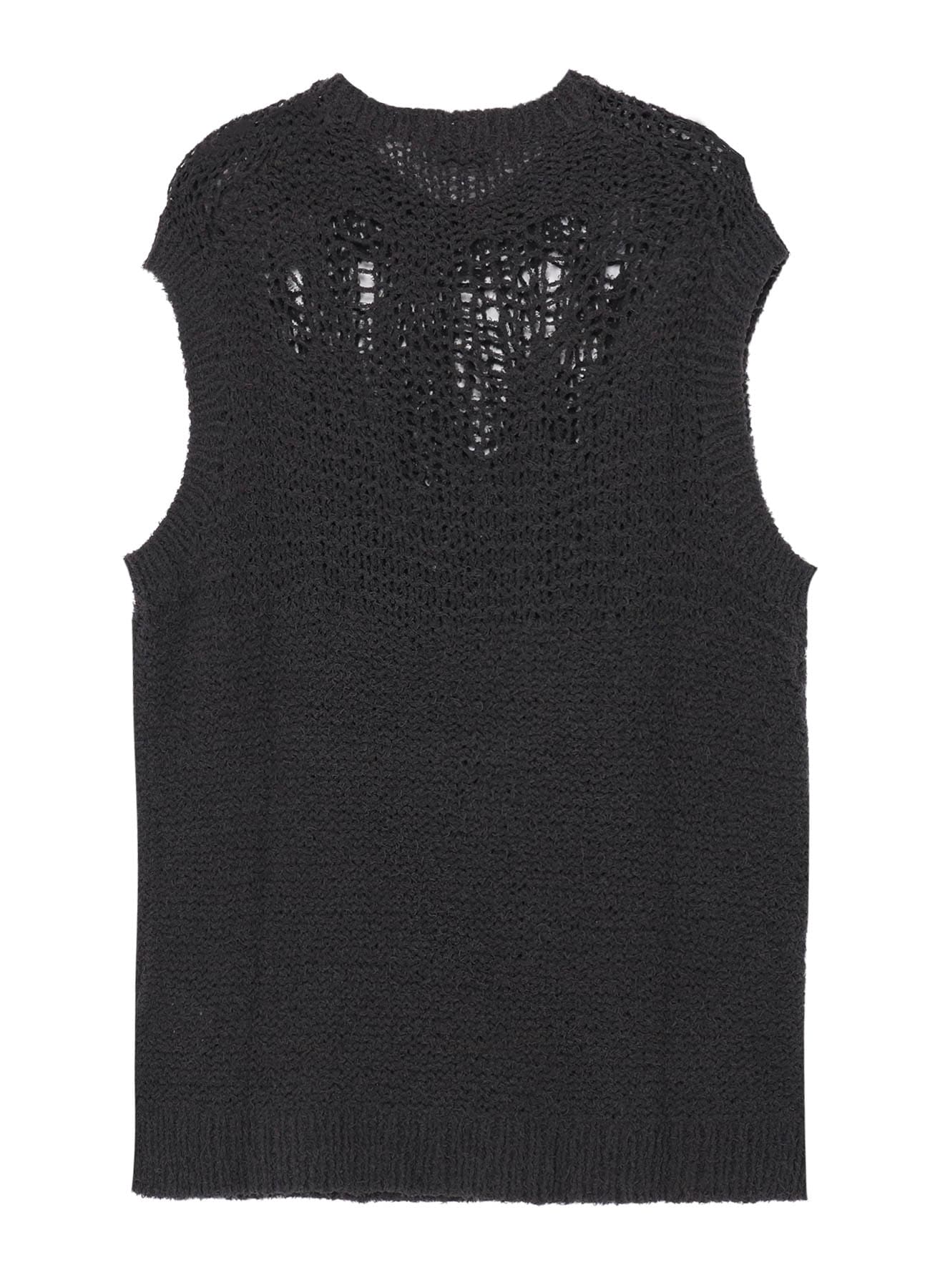 【1/11 10:00 Release】HAND KNITTED DAMAGE PROCESSED GARTER ROUND NECK VEST