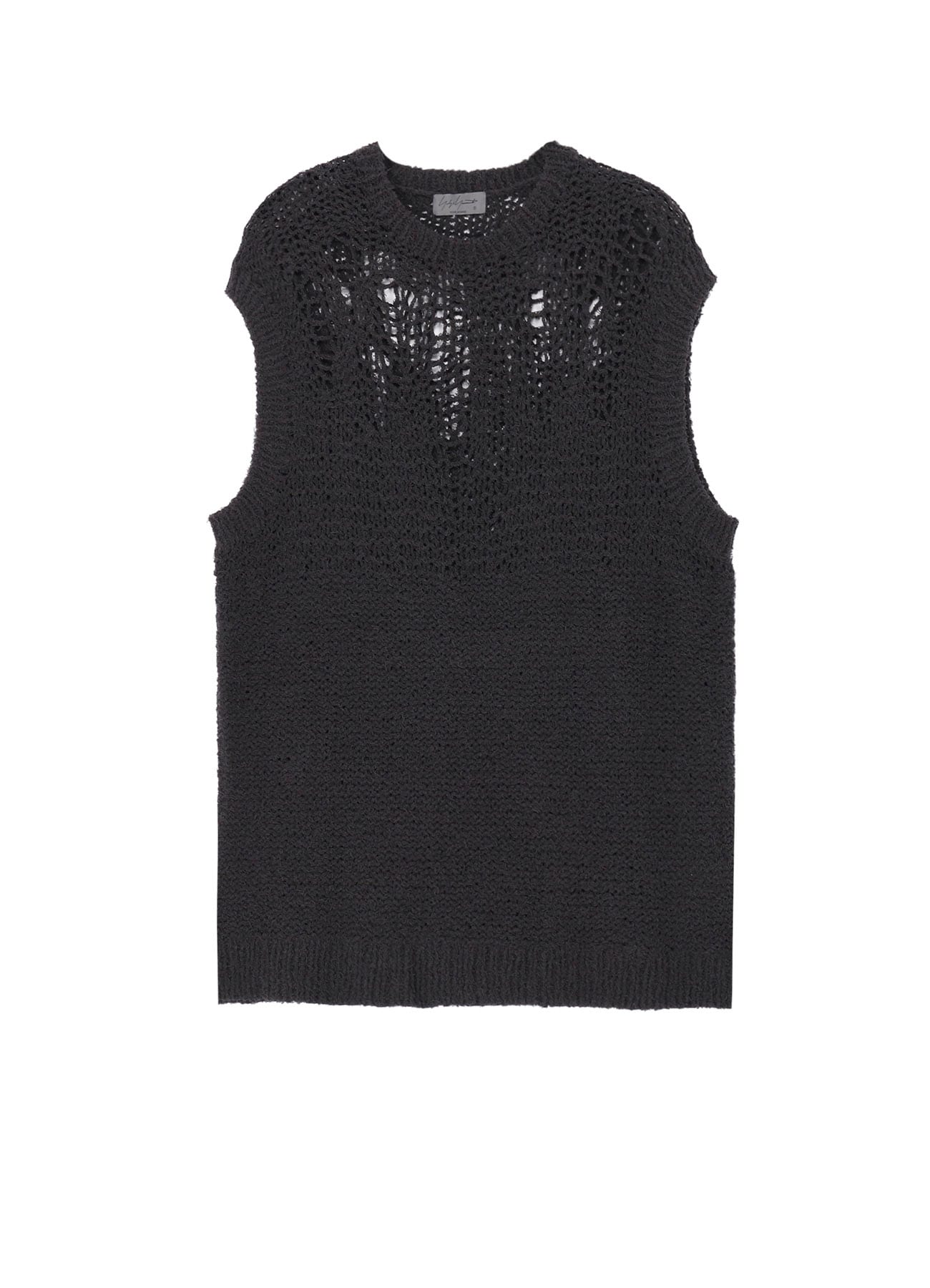 【1/11 10:00 Release】HAND KNITTED DAMAGE PROCESSED GARTER ROUND NECK VEST