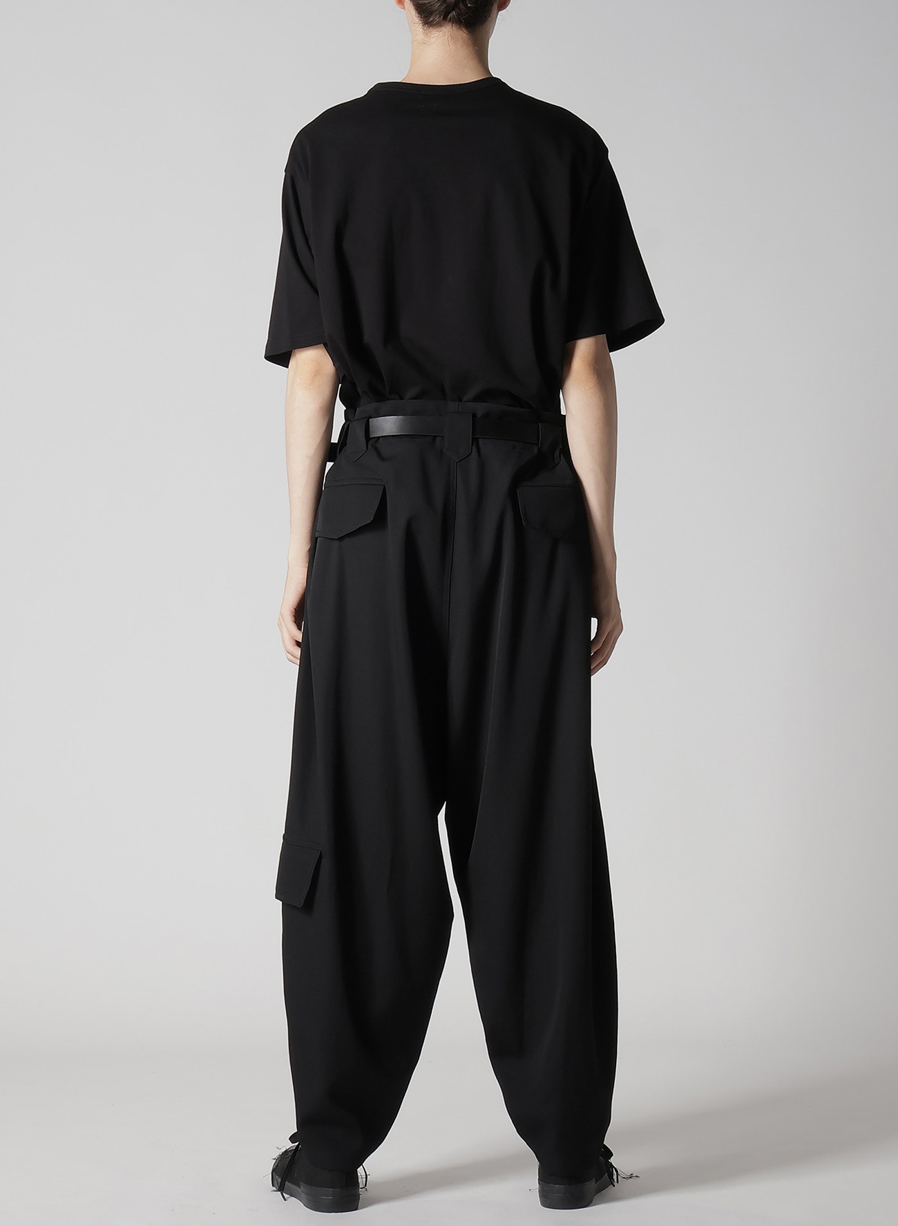 WOOL GABARDINE LEFT SIDE POCKET PANTS