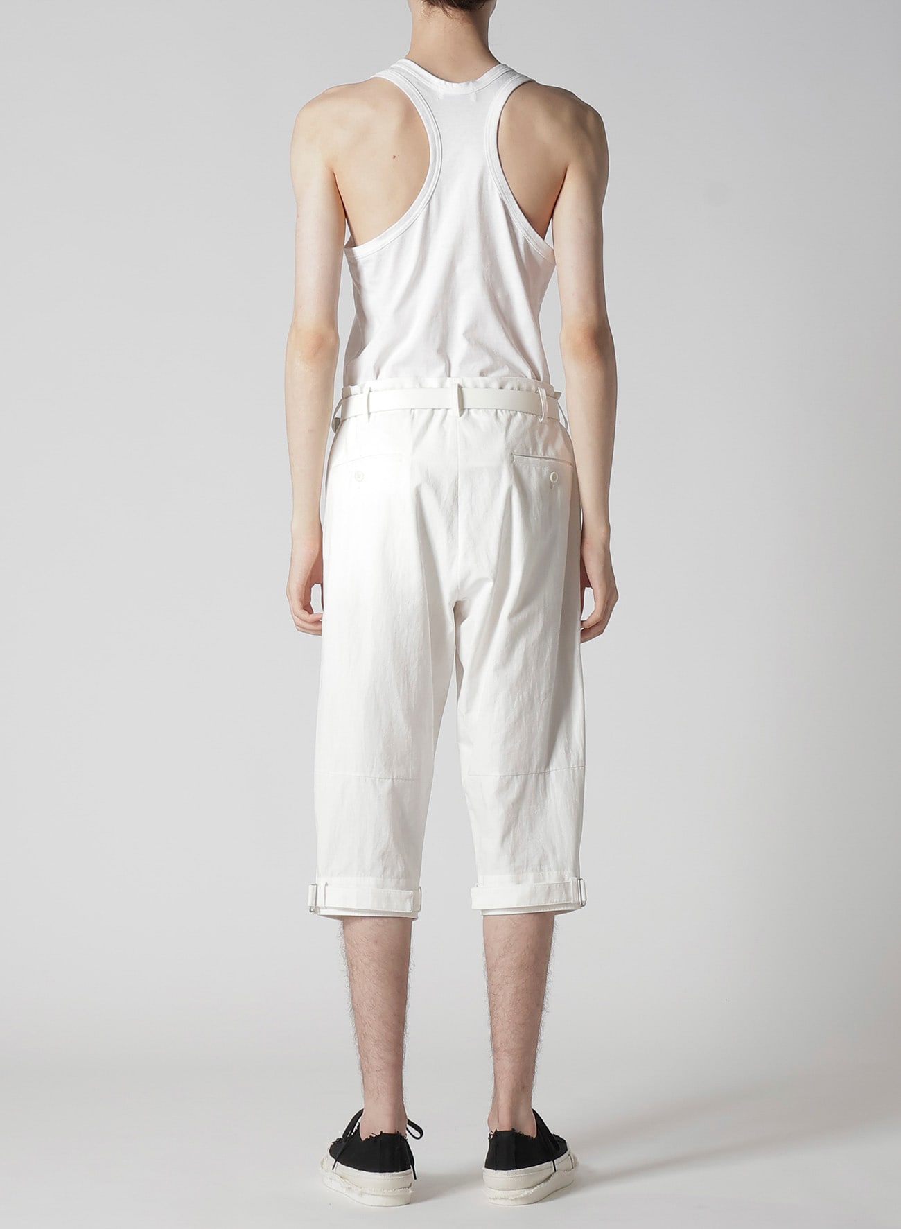 C/L PRINTED BELTED HEM PANTS