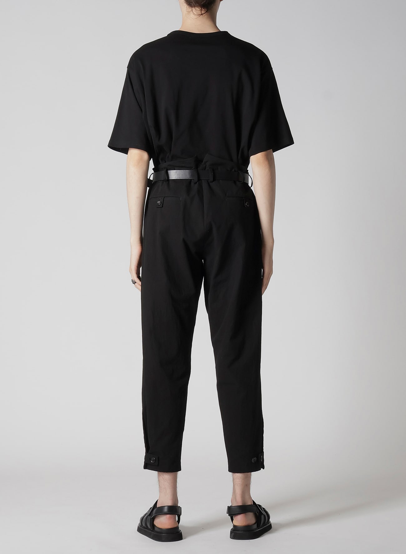 C/L UNEVEN  THREAD CANVAS  TAB DETAIL SLIM PANTS