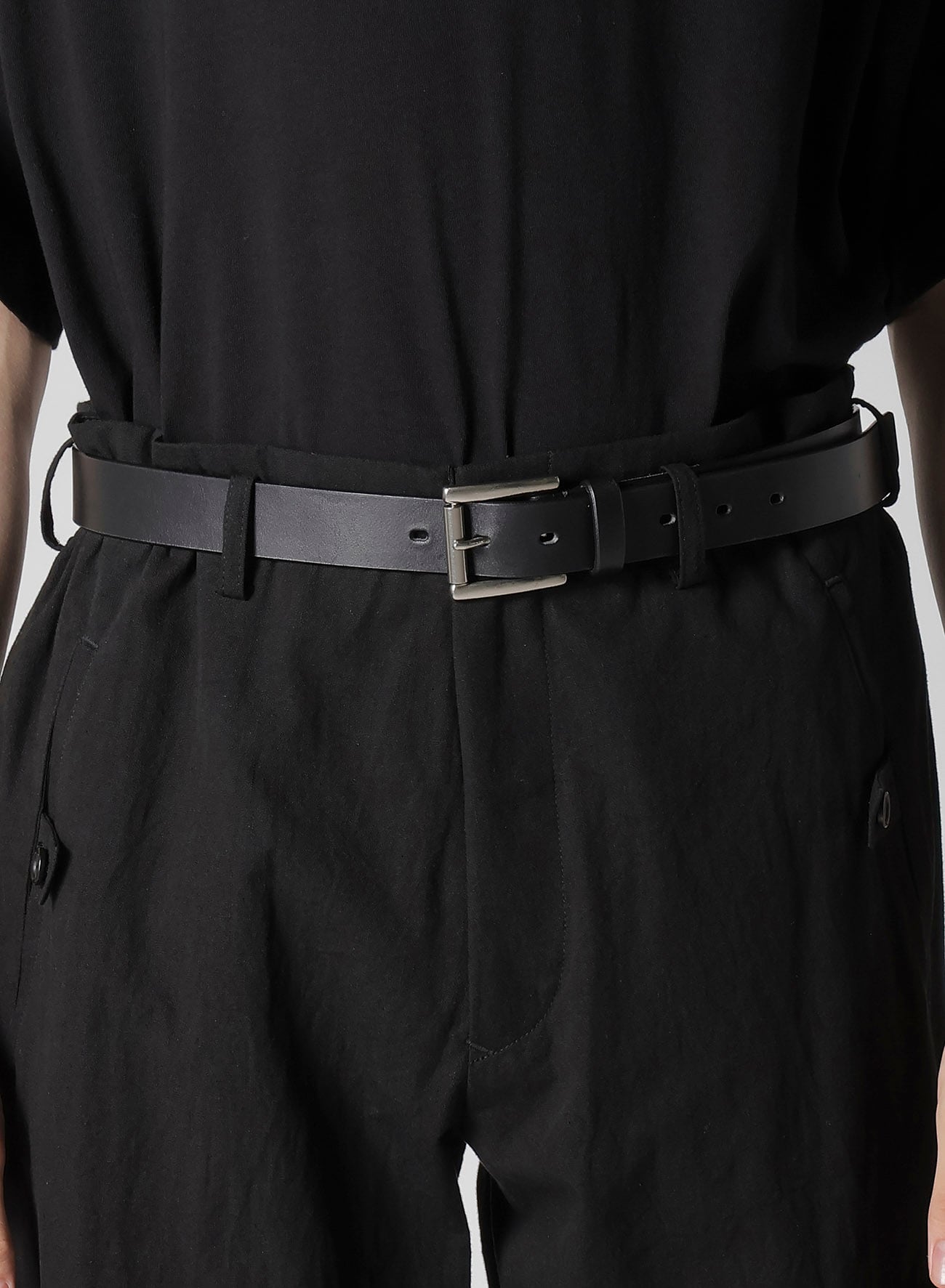 C/L UNEVEN  THREAD CANVAS  TAB DETAIL SLIM PANTS