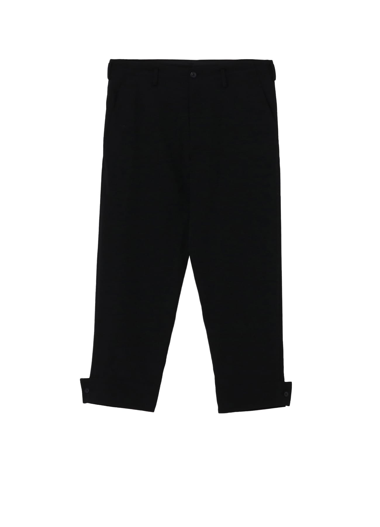 WOOL GABARDINE BELTED HEM PANTS