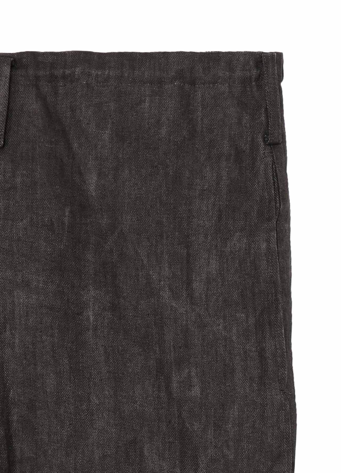 INK DYED TWILL GATHER CROPPED PANTS