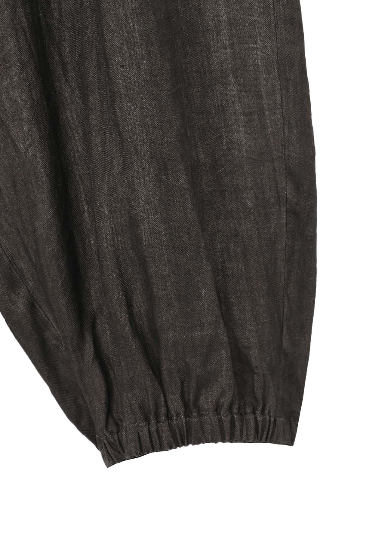 INK DYED TWILL GATHER CROPPED PANTS