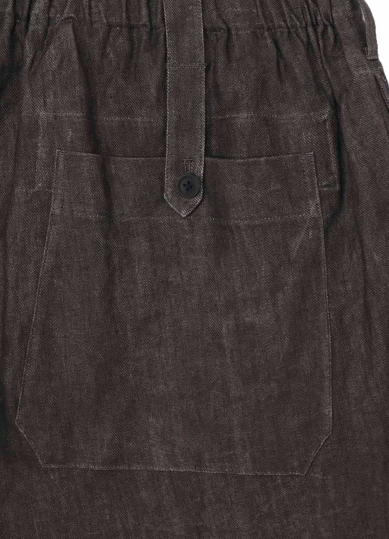 INK DYED TWILL GATHER CROPPED PANTS