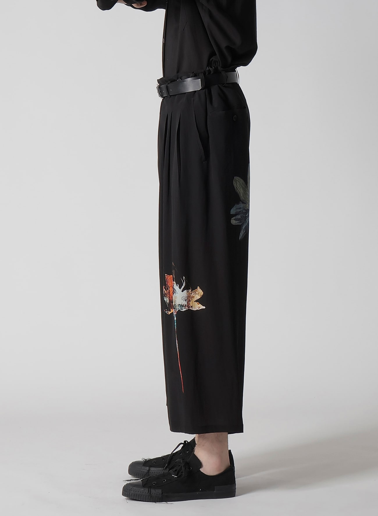 FLOWER DESIGNED PRINT WIDE PANTS