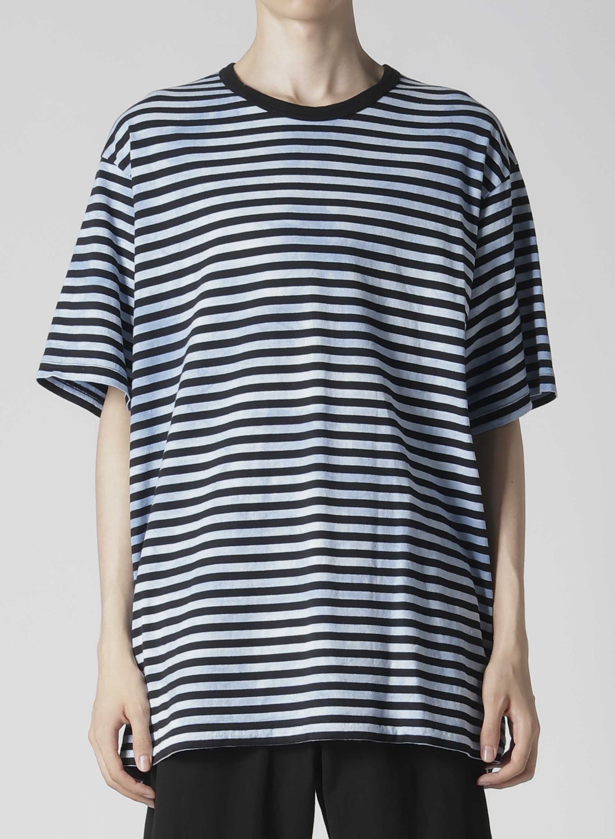 40/2 JERSEY BORDER UNEVEN  ROUND NECK T
