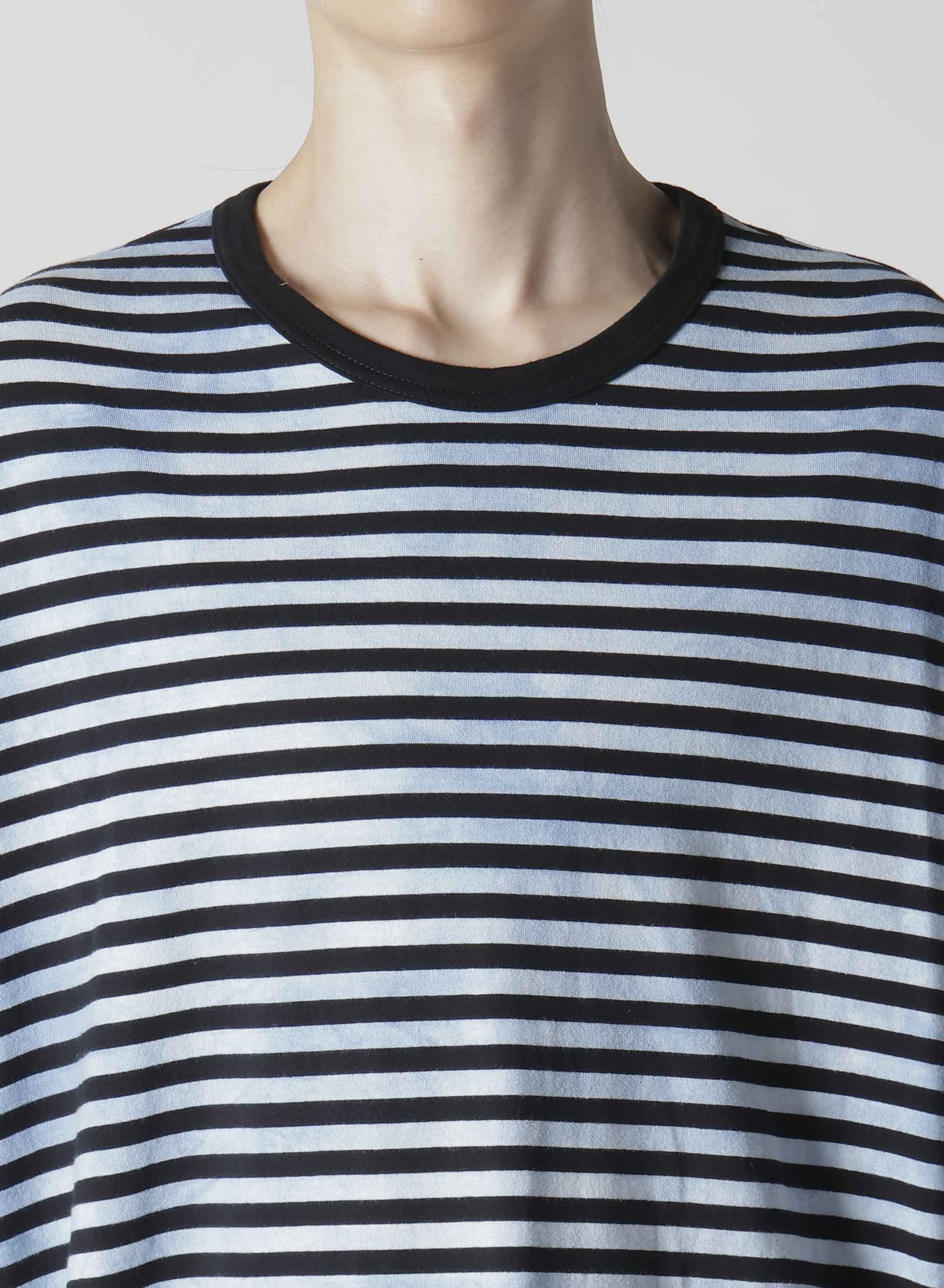 40/2 JERSEY BORDER UNEVEN  ROUND NECK T