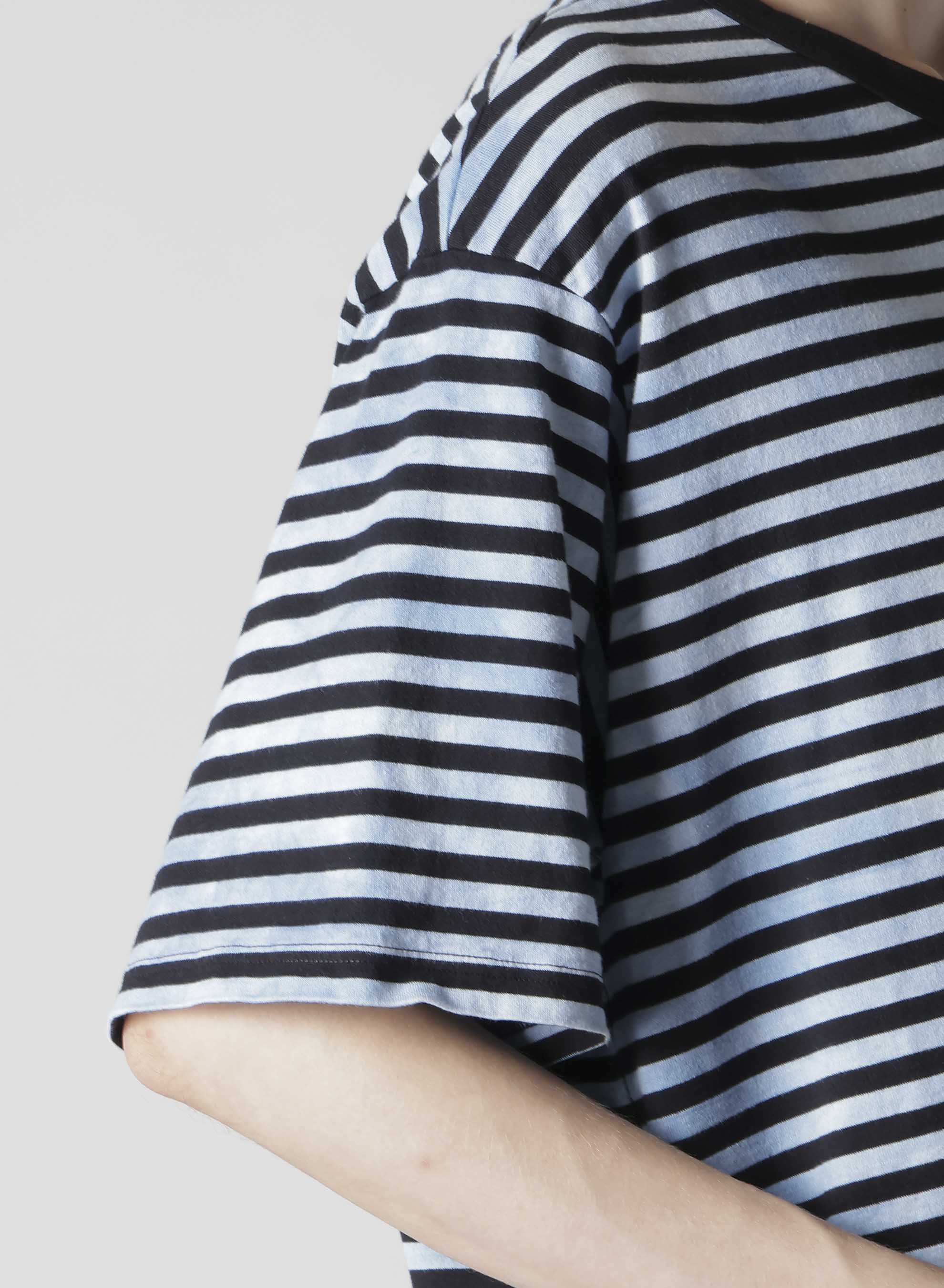 40/2 JERSEY BORDER UNEVEN  ROUND NECK T