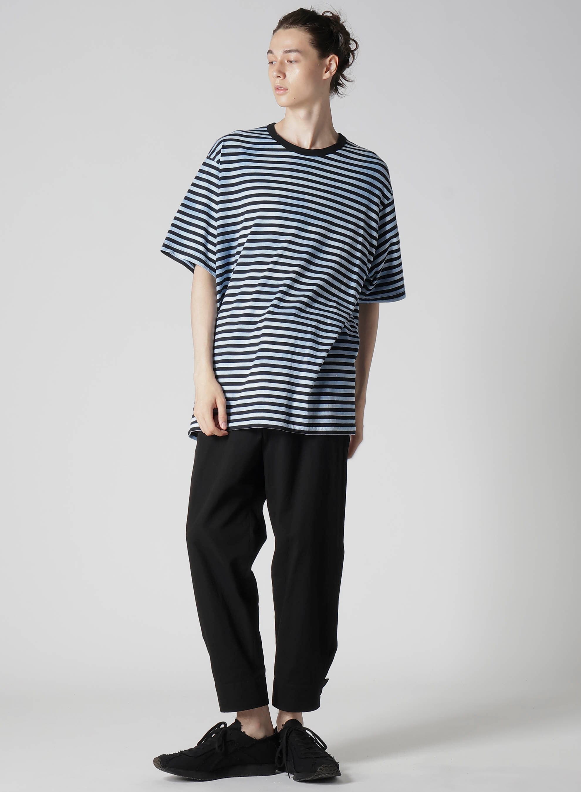 40/2 JERSEY BORDER UNEVEN  ROUND NECK T