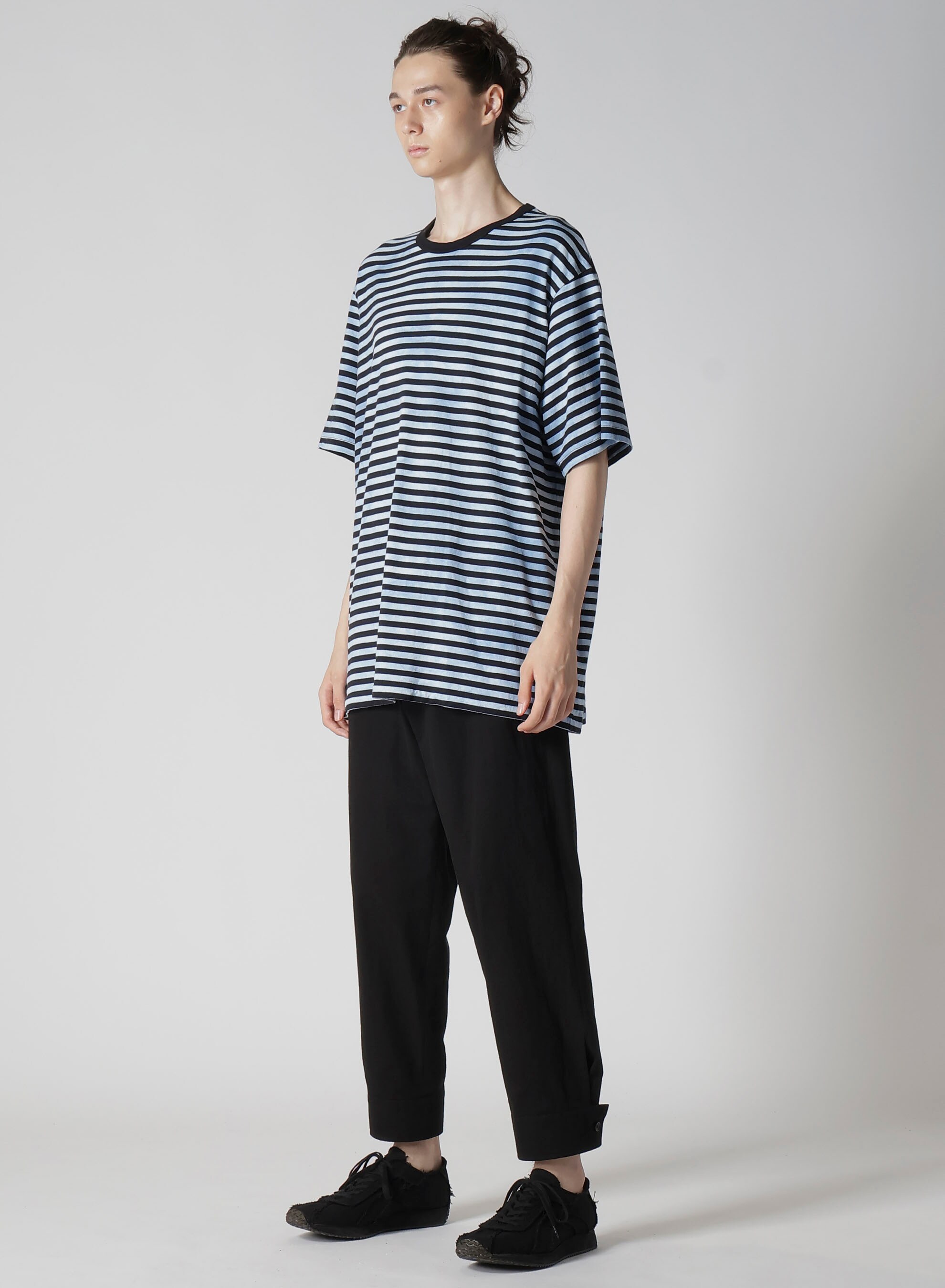 40/2 JERSEY BORDER UNEVEN  ROUND NECK T