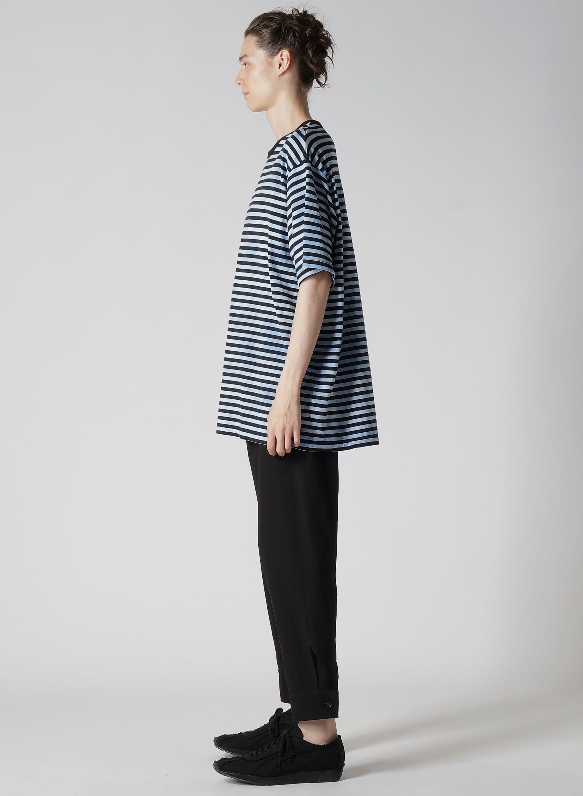 40/2 JERSEY BORDER UNEVEN  ROUND NECK T