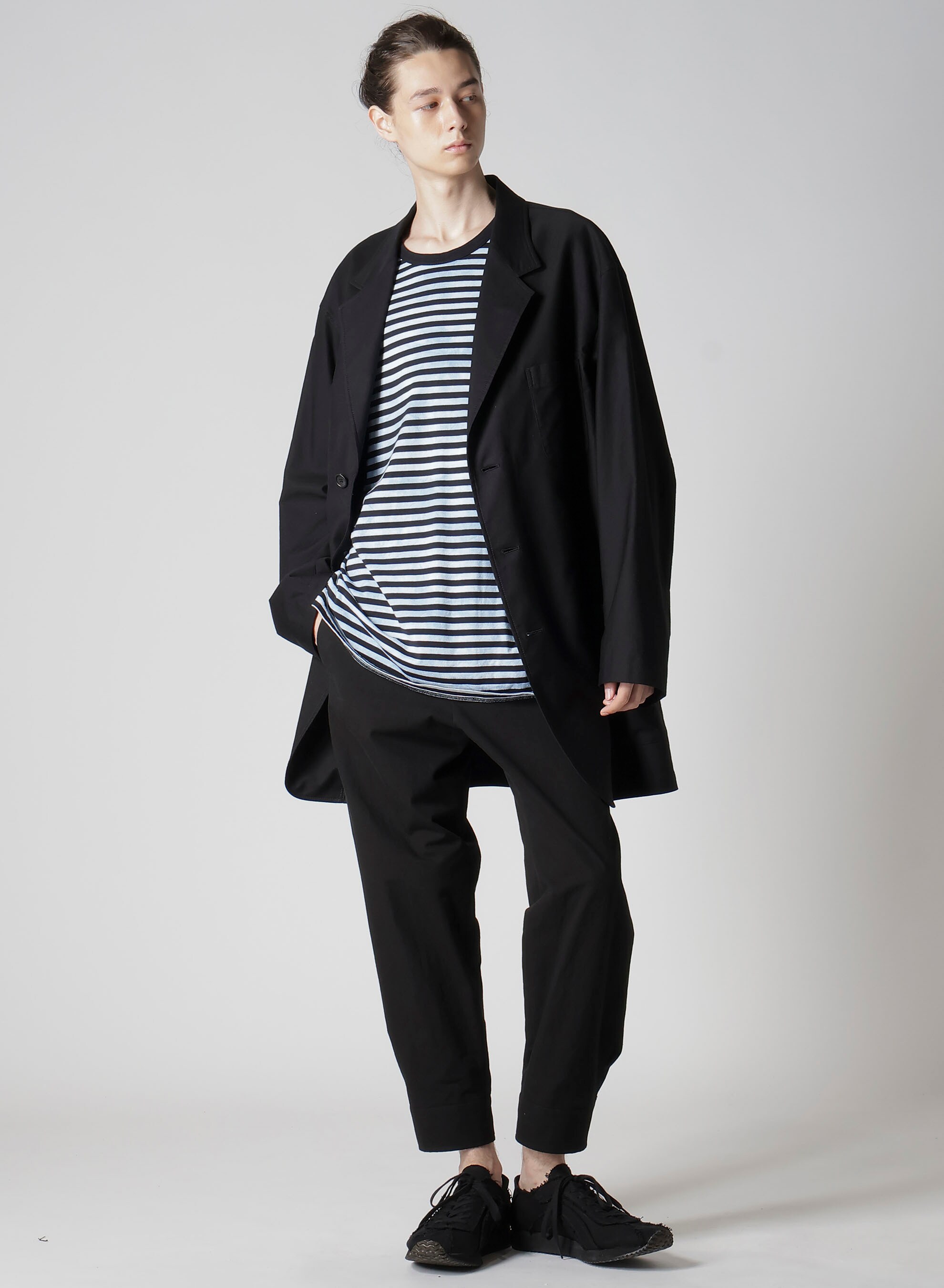 40/2 JERSEY BORDER UNEVEN  ROUND NECK T