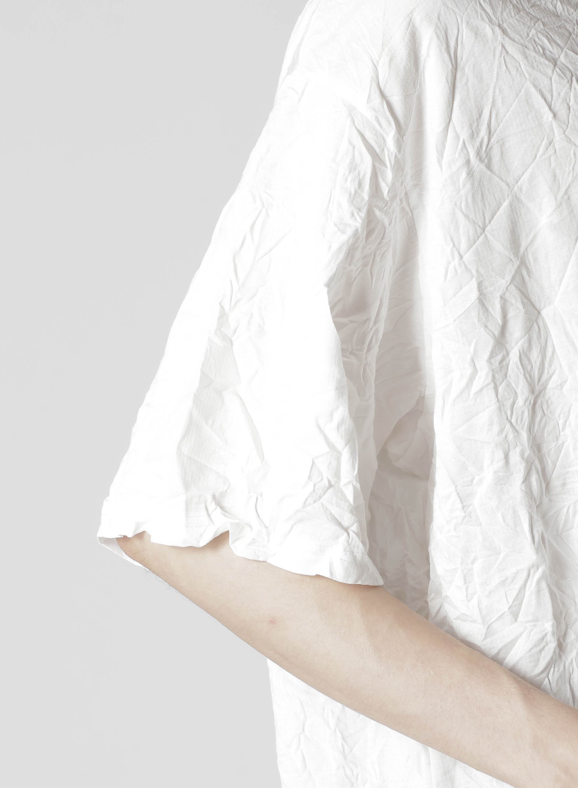 WRINKLED STRIPE JQ ROUND NECK T