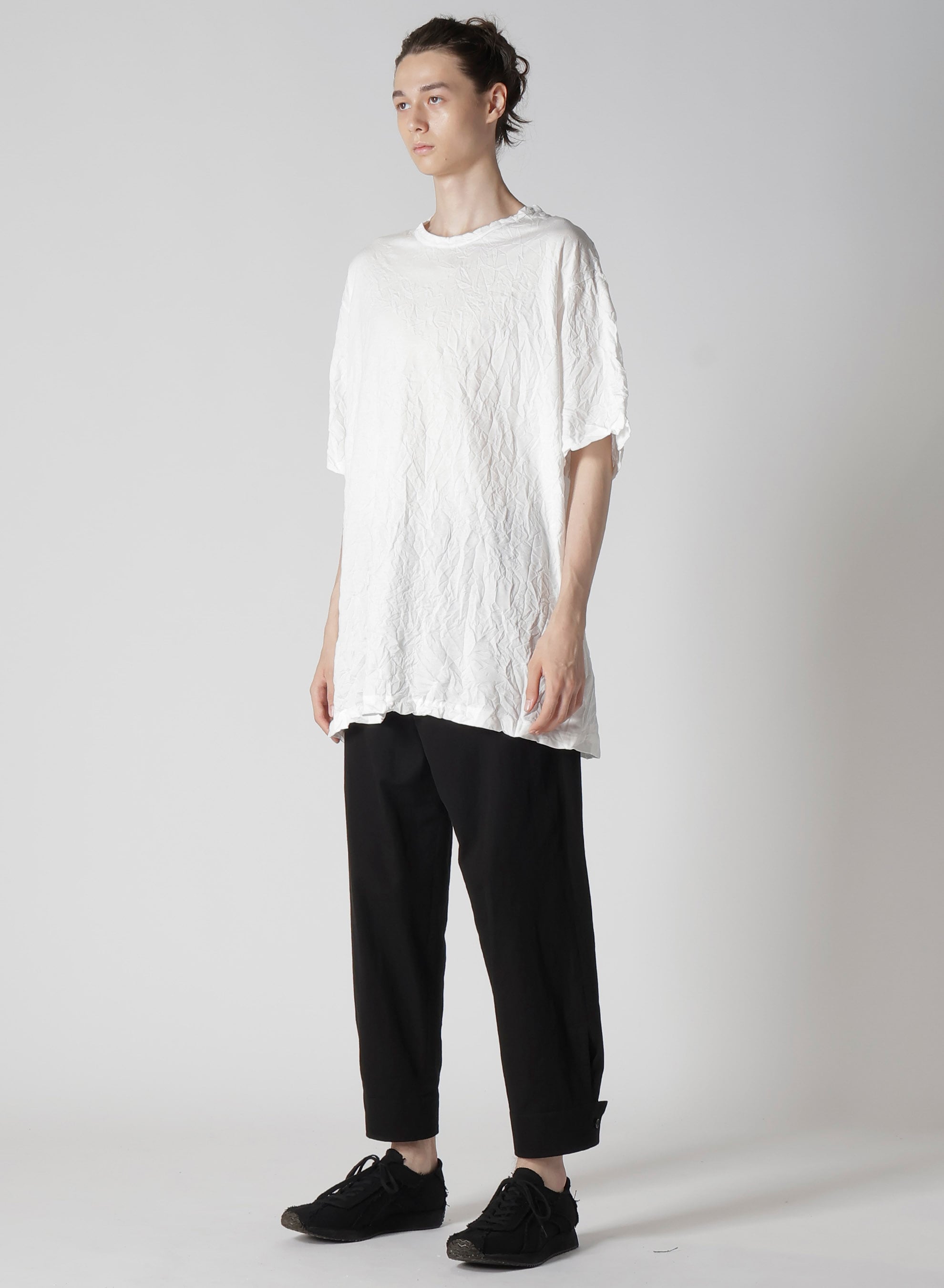 WRINKLED STRIPE JQ ROUND NECK T