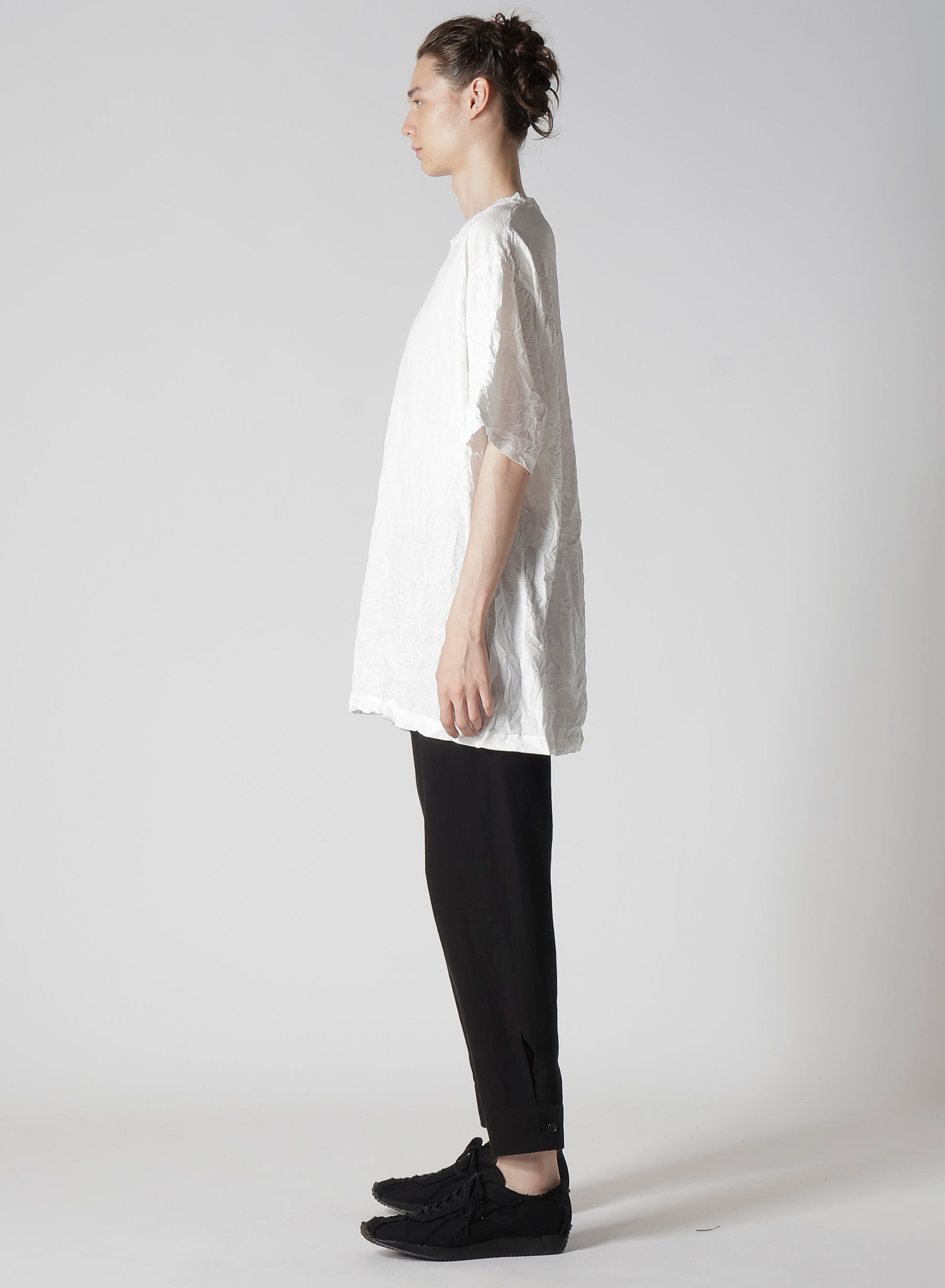 WRINKLED STRIPE JQ ROUND NECK T