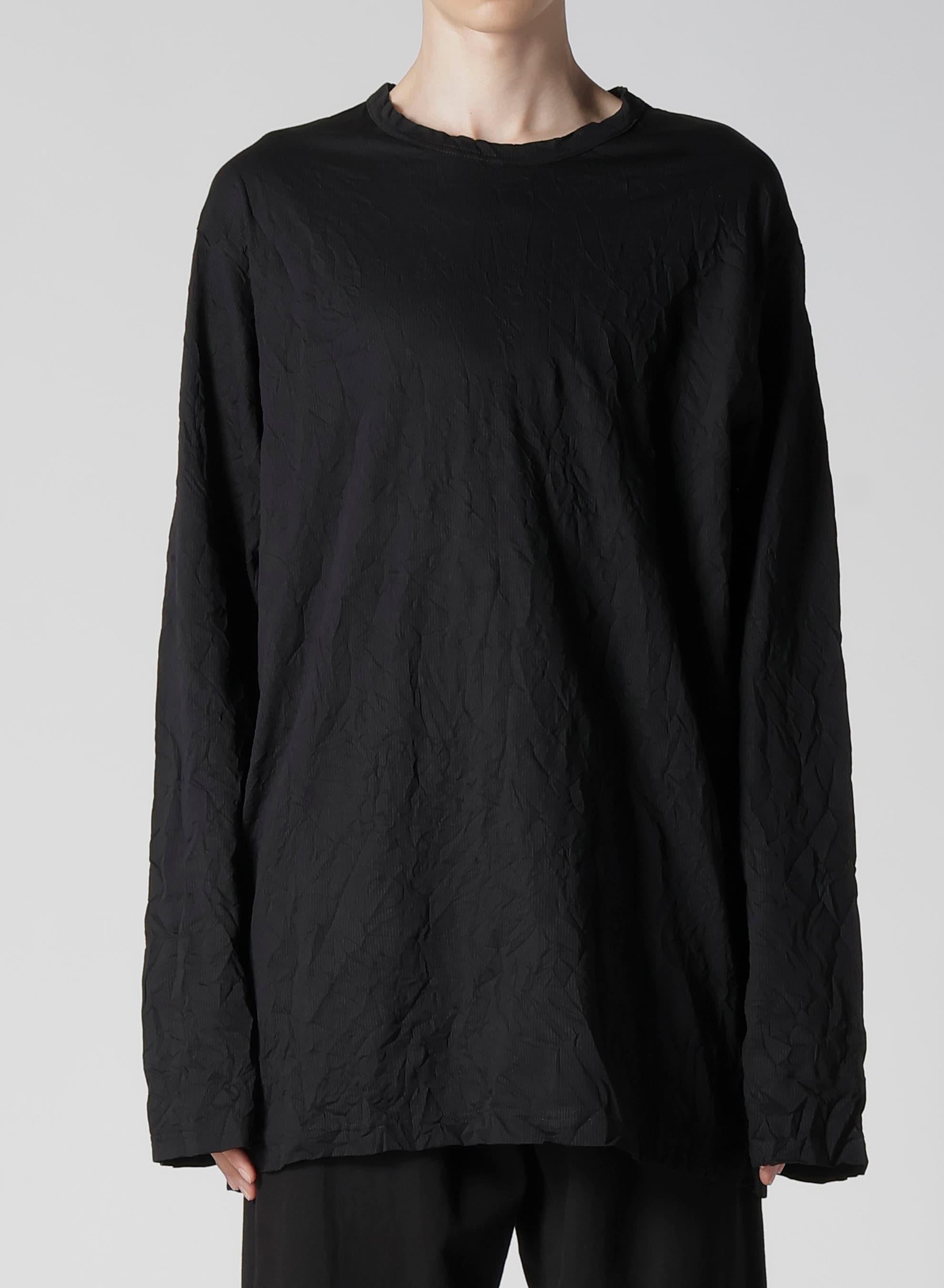 WRINKLED STRIPE JQ ROUND NECK T