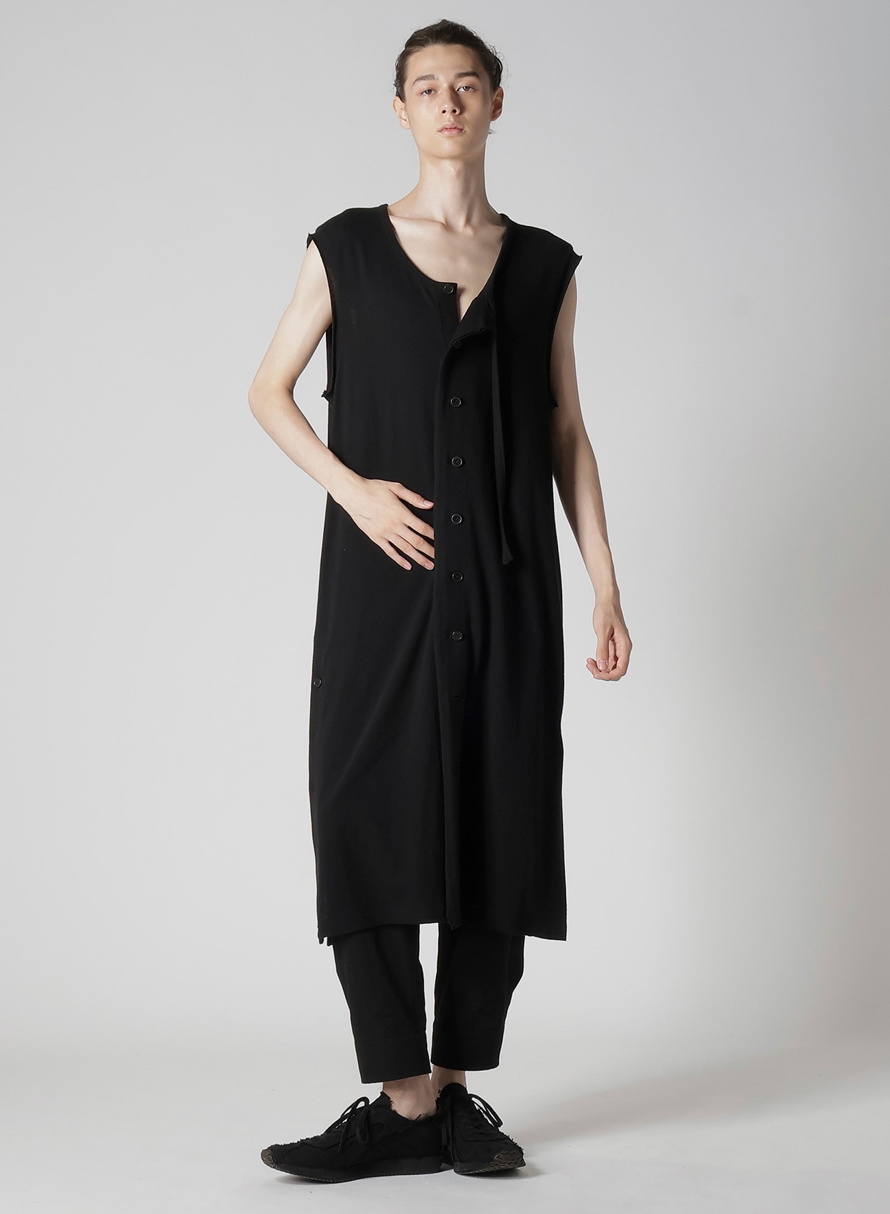 【1/11 10:00 Release】10/-BD GAUZE SINGLE JERSEY SLEEVELESS LONG CARDIGAN