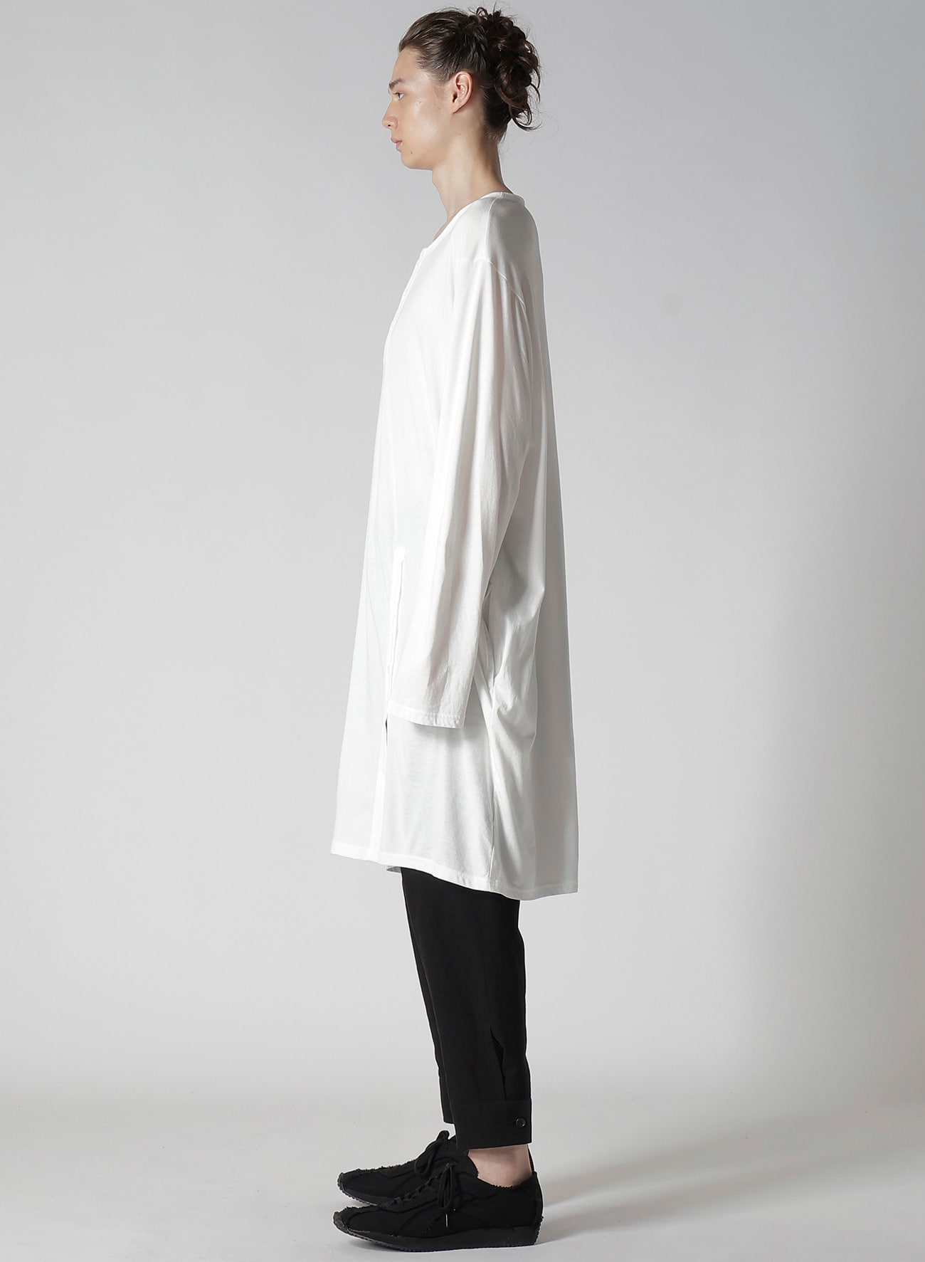 COTTON MODAL JERSEY HENRY NECK LS T