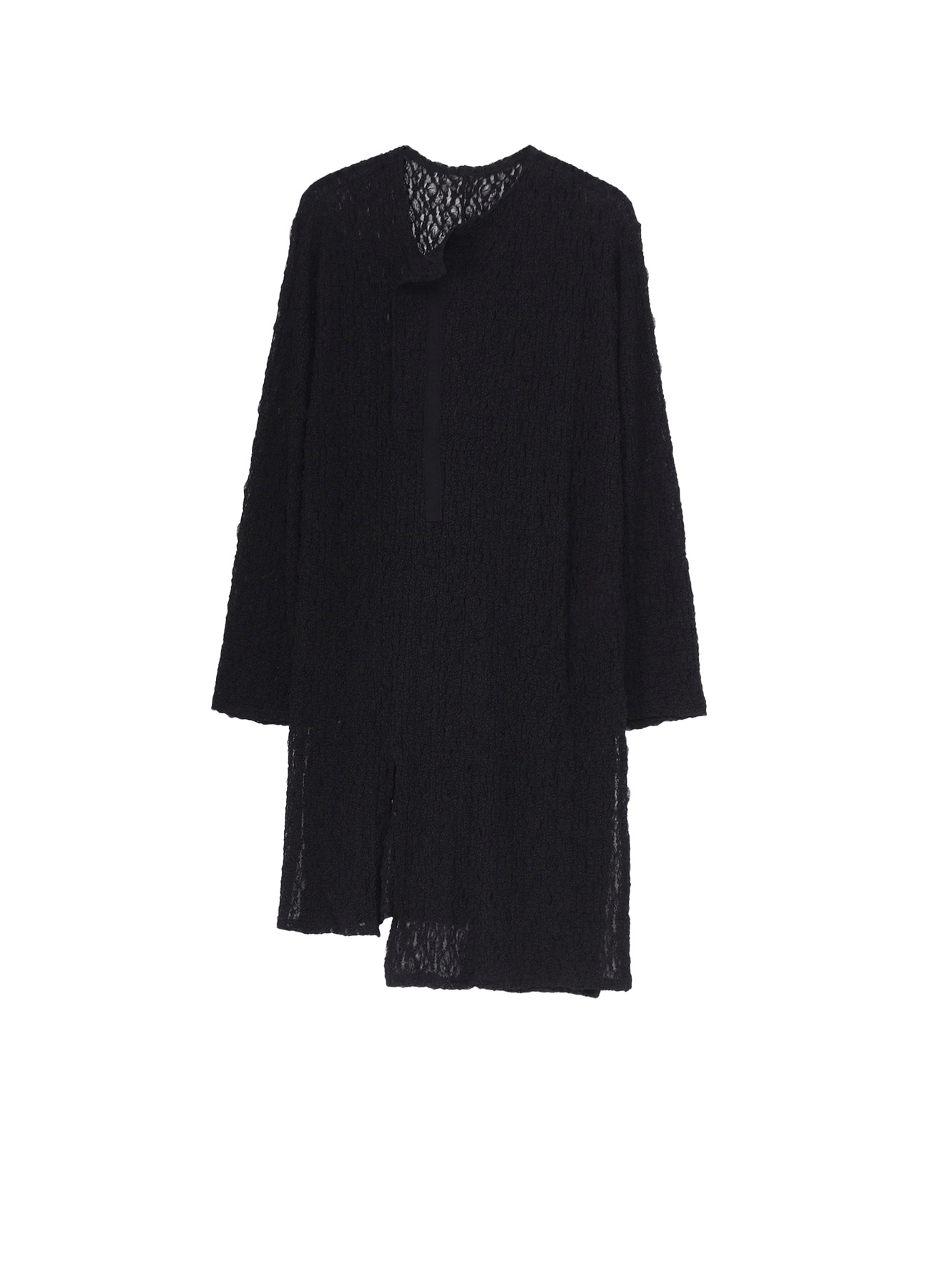 WRINKLE FLOWER SHIRRING UNBALANCE LS T