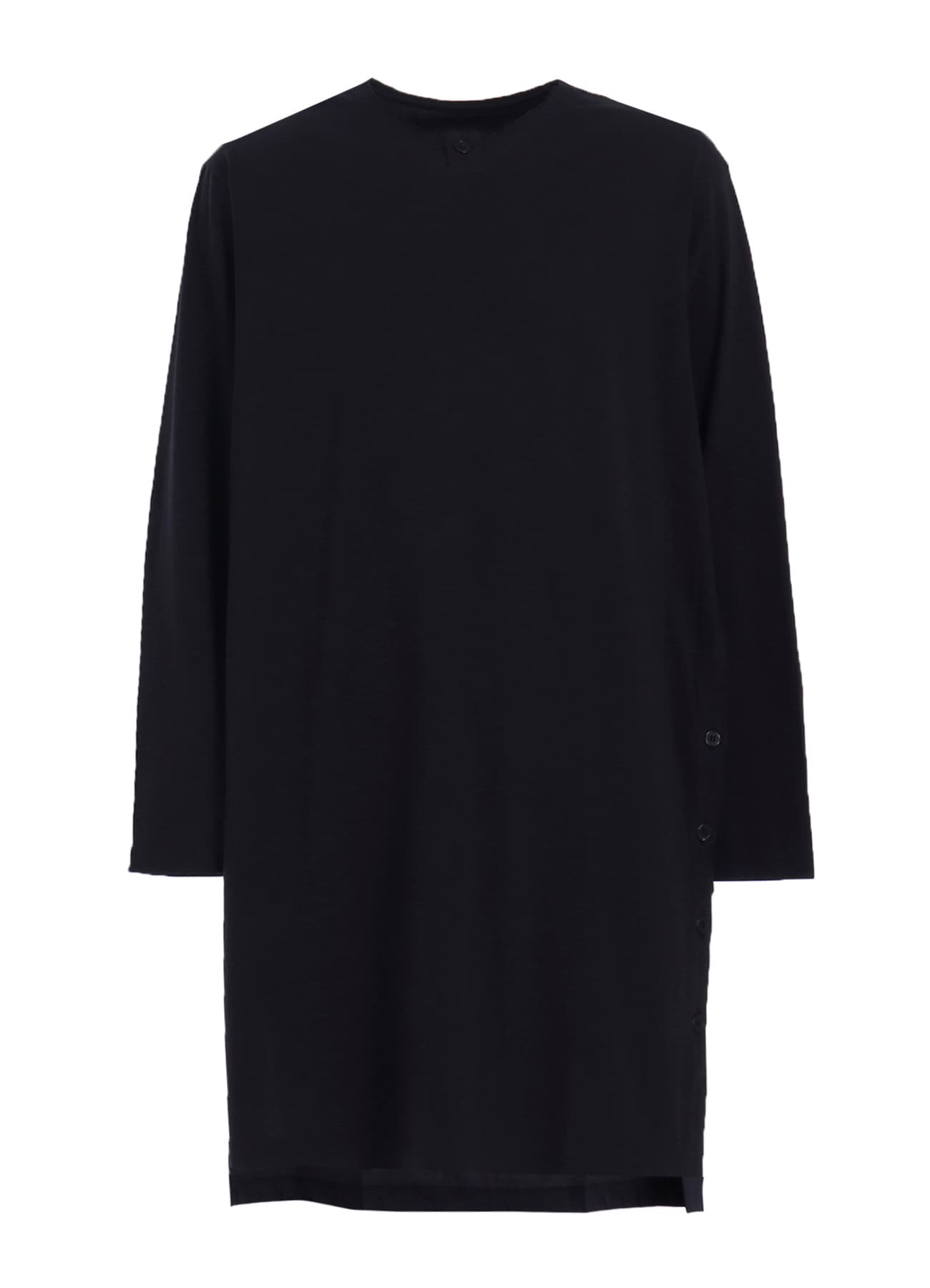 COMBED SINGLE JERSEY SINGLE BUTTON HENRY NECK LS T