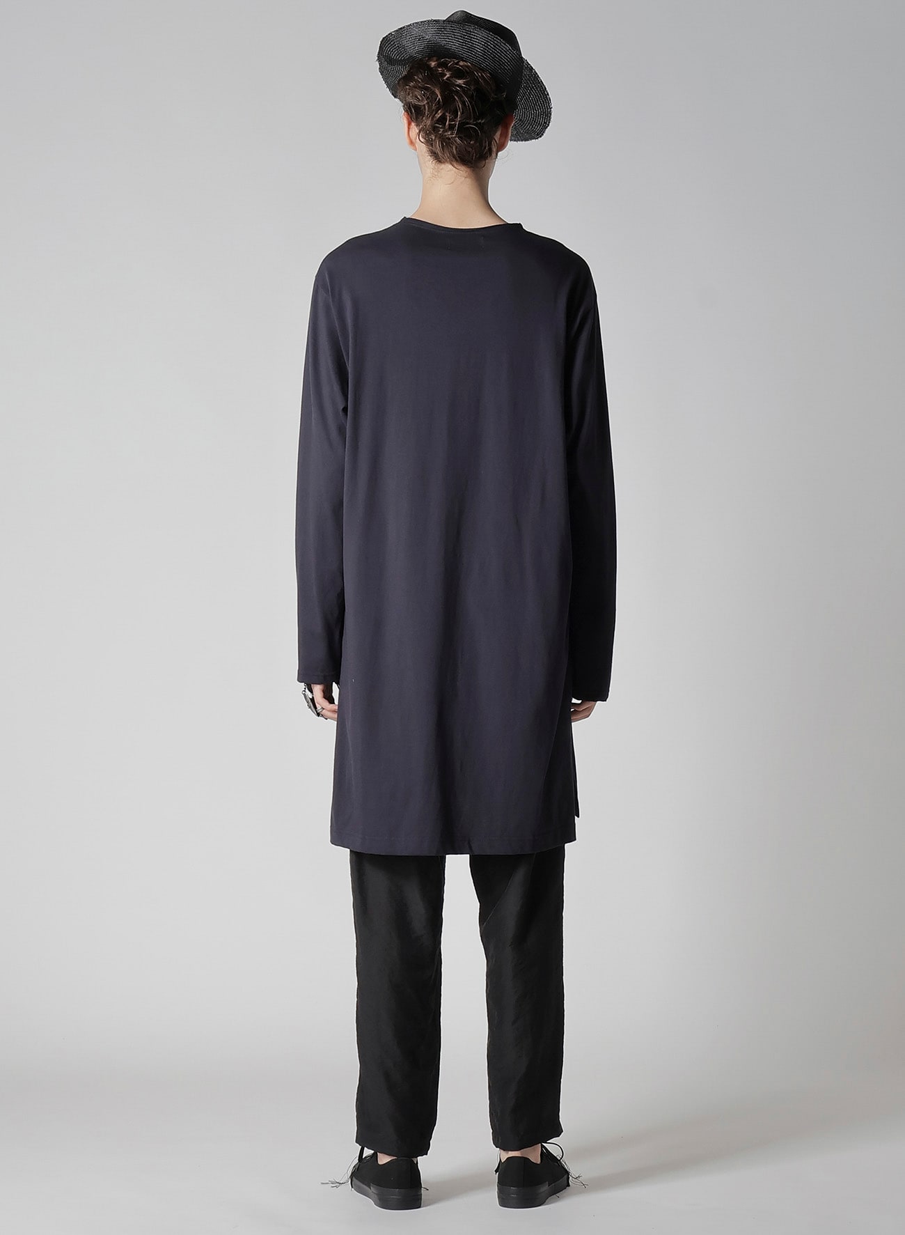 COMBED SINGLE JERSEY SINGLE BUTTON HENRY NECK LS T