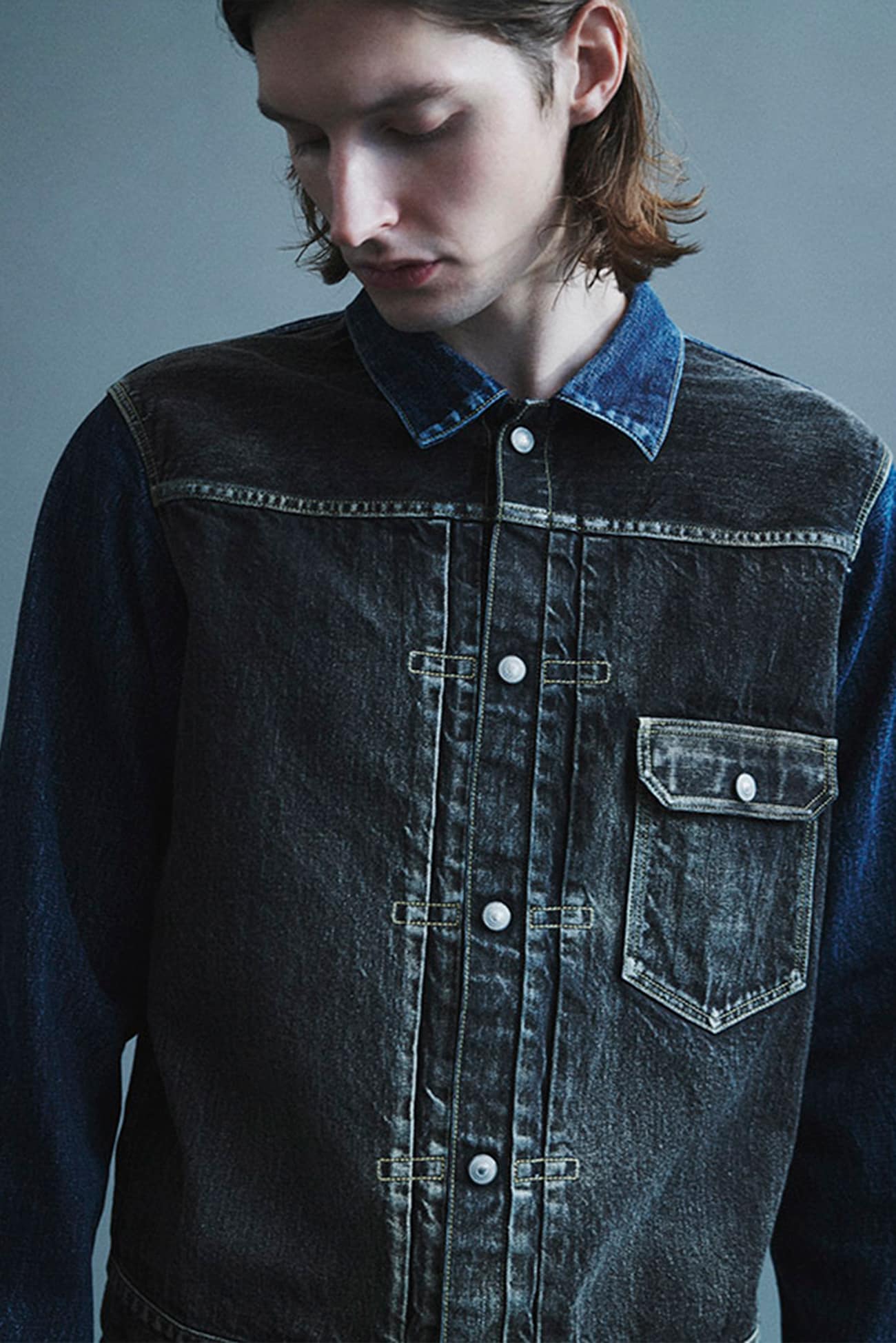 SP 14OZ/MW BICOLOR DENIM JACKET