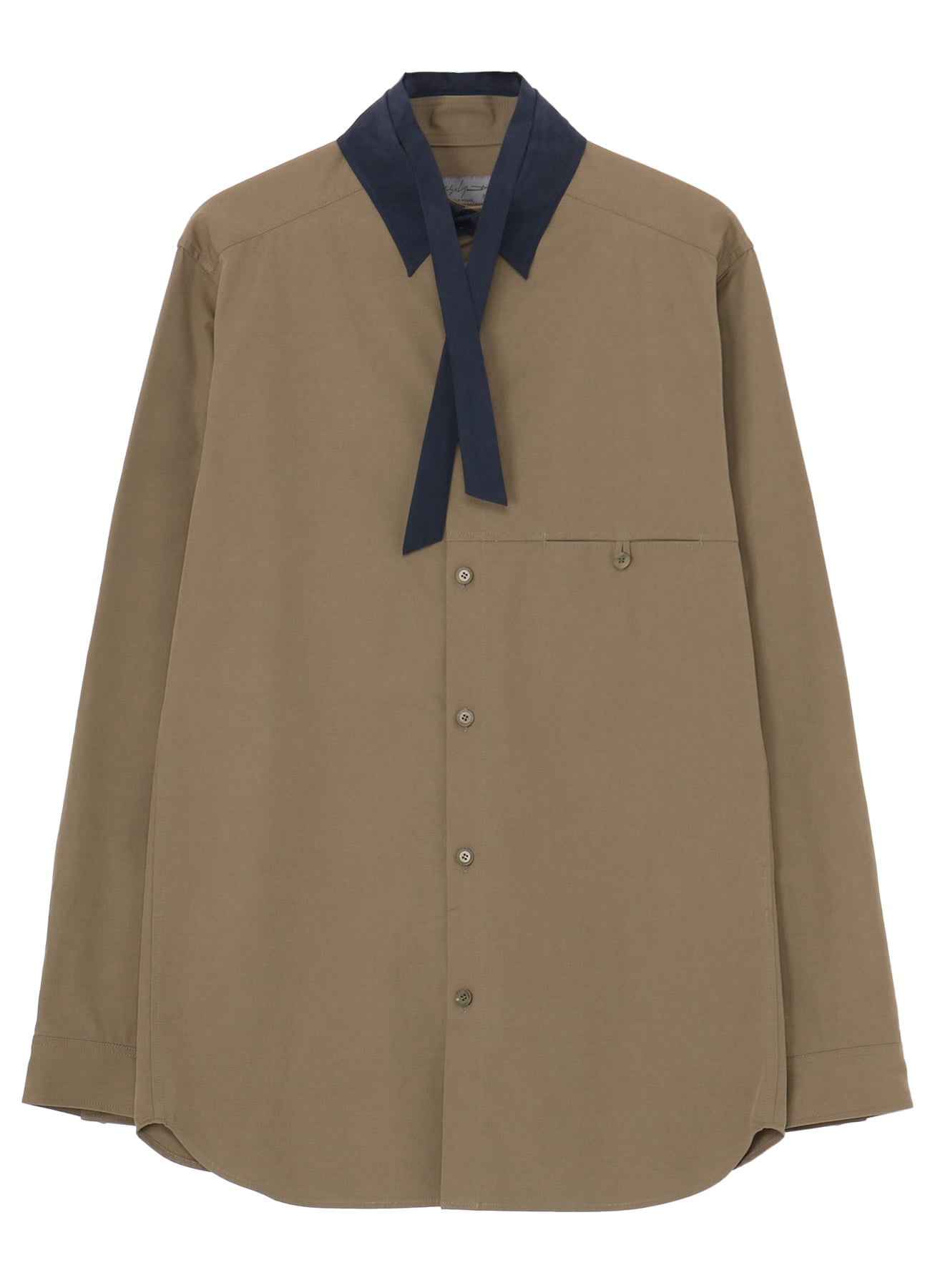 【10/12 10:00 Release】【PIECE UNIQUE/AOYAMA】KHAKI C/LIP RIBBON SPARE COLLAR BLOUSE