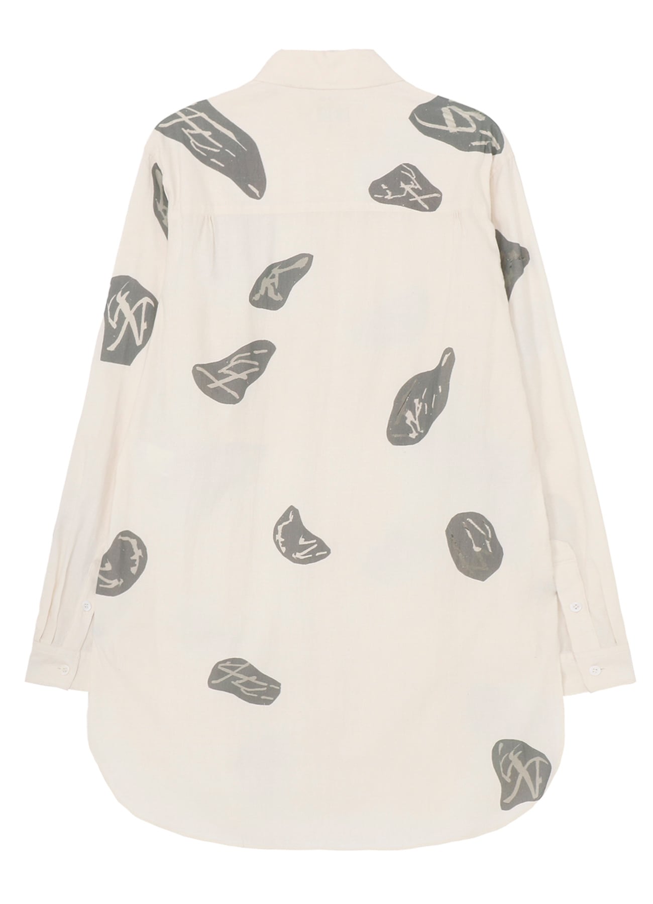 【10/12 10:00 Release】【PIECE UNIQUE/AOYAMA】GRAY MOTIF PRINT BIG BLOUSE