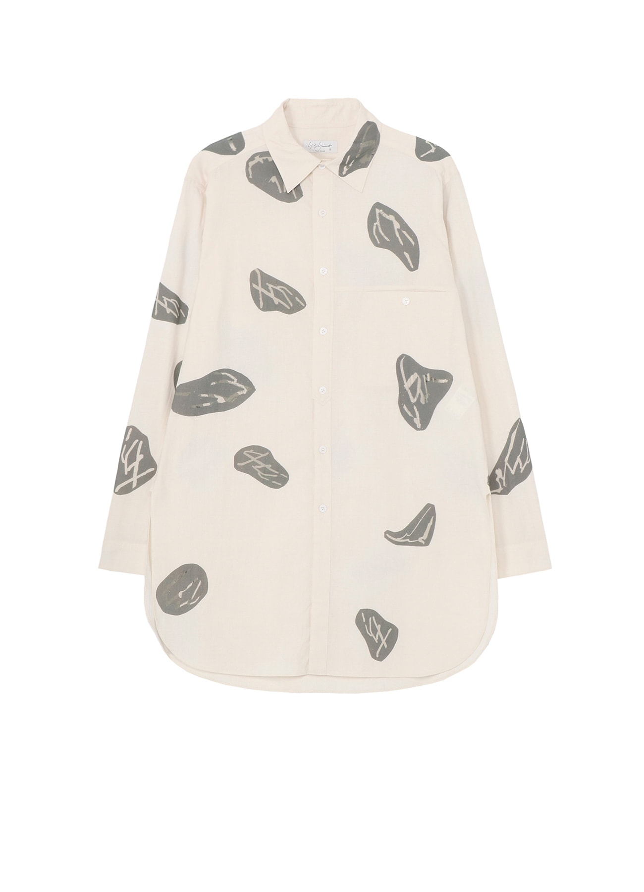 【10/12 10:00 Release】【PIECE UNIQUE/AOYAMA】GRAY MOTIF PRINT BIG BLOUSE