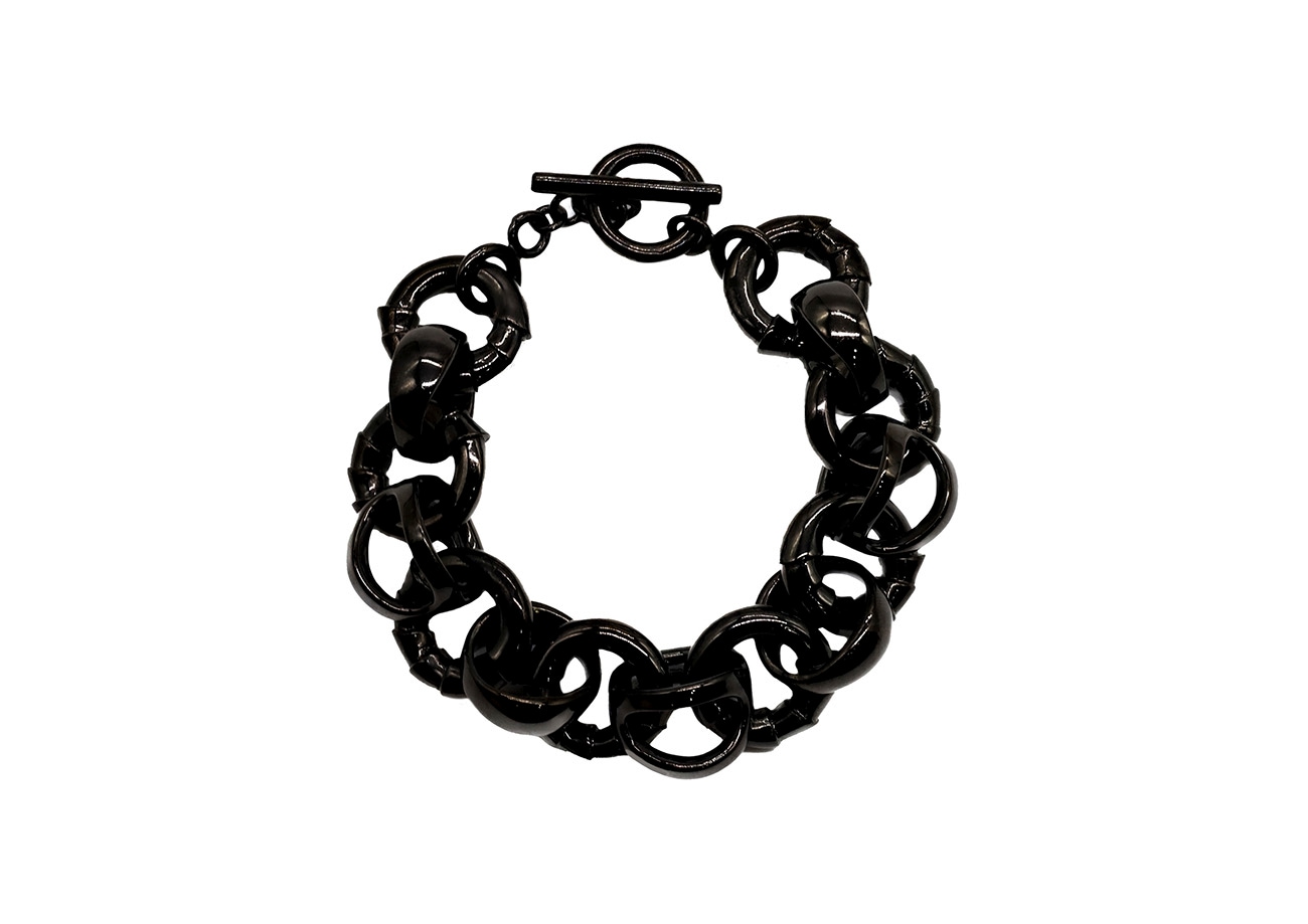 SILVER BK Anisoptera Chain Bracelet(FREE SIZE Black): Yohji 