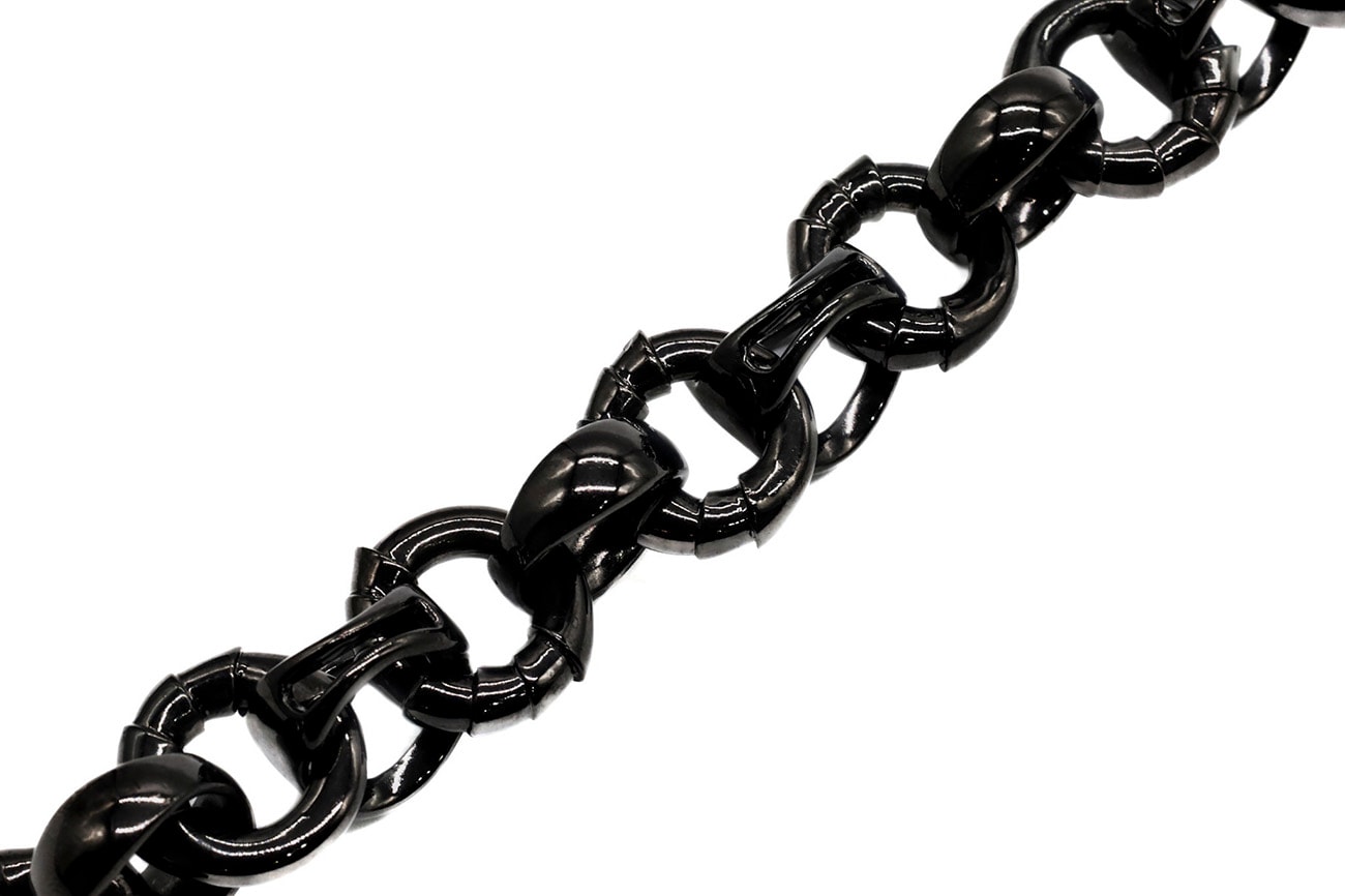 SILVER BK Anisoptera Chain Bracelet(FREE SIZE Black): Yohji