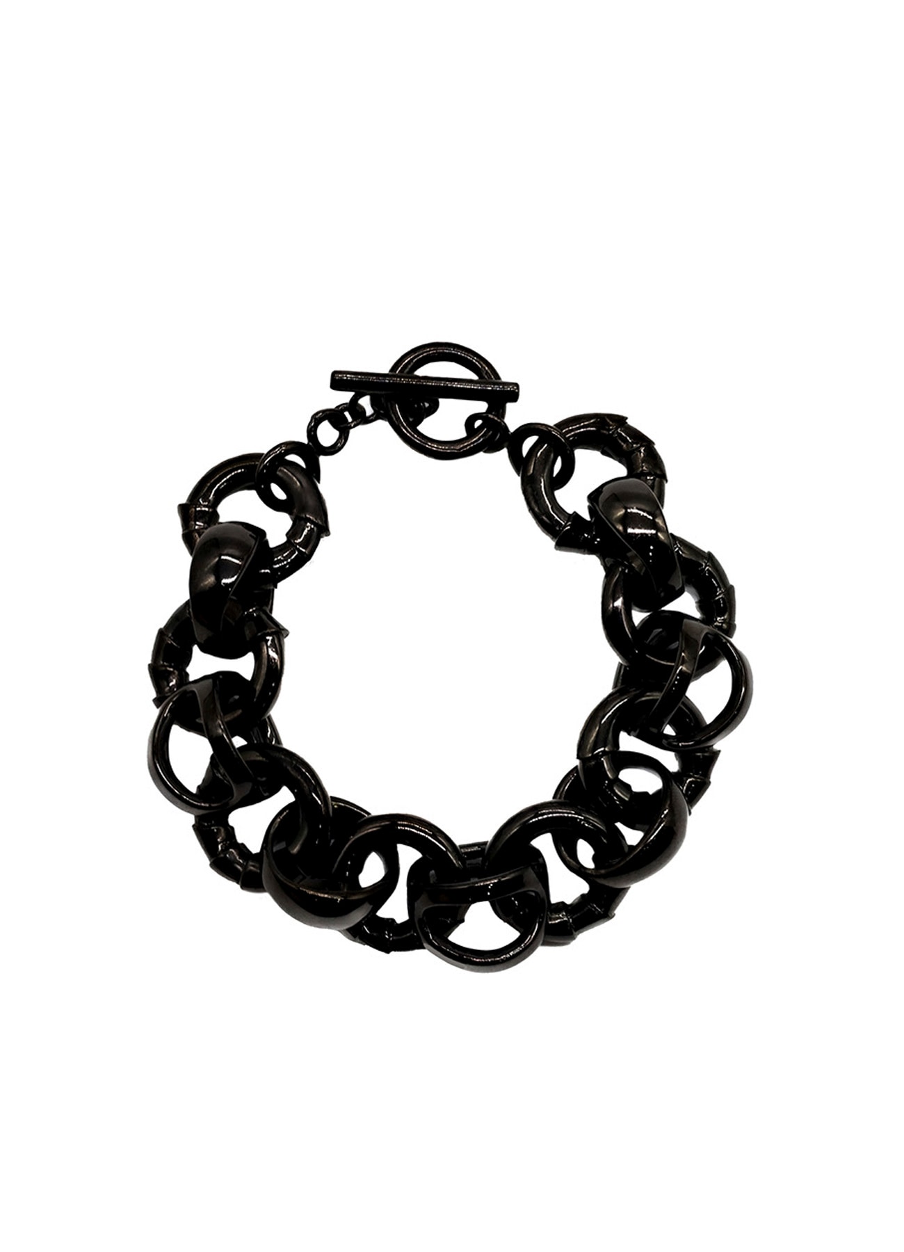 SILVER BK Anisoptera Chain Bracelet(FREE SIZE Black): Yohji 
