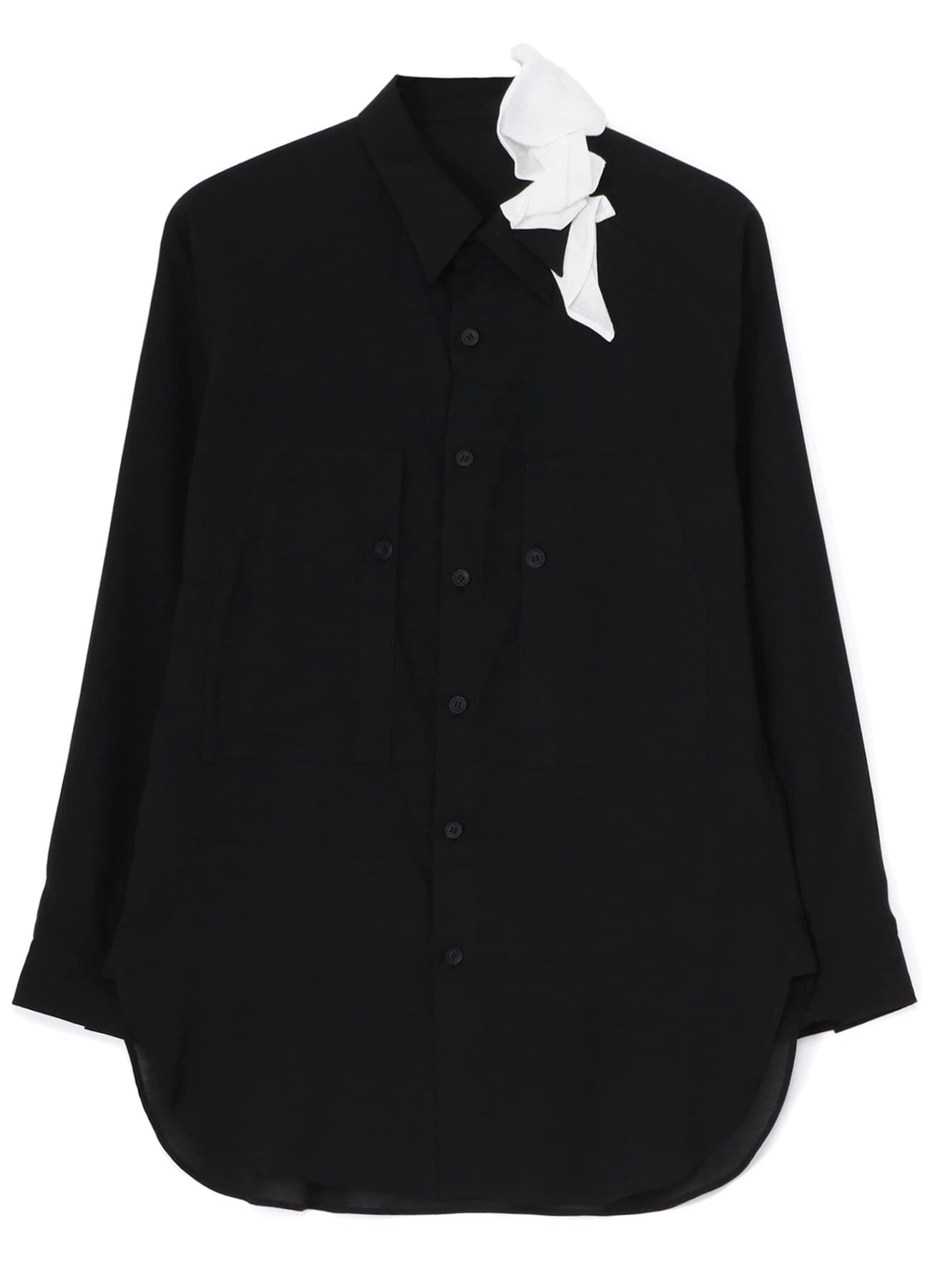 CELLROSE LAWN UNFIXED CLOTH PK BLOUSE(S Black): Yohji Yamamoto 
