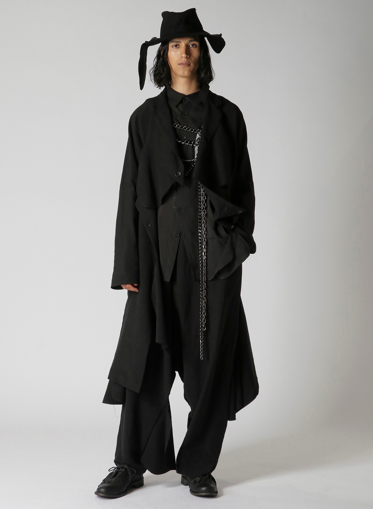 LI/RYCANVAS I-UNFIXED SAFETY PIN JKT(S Black): Yohji Yamamoto POUR 