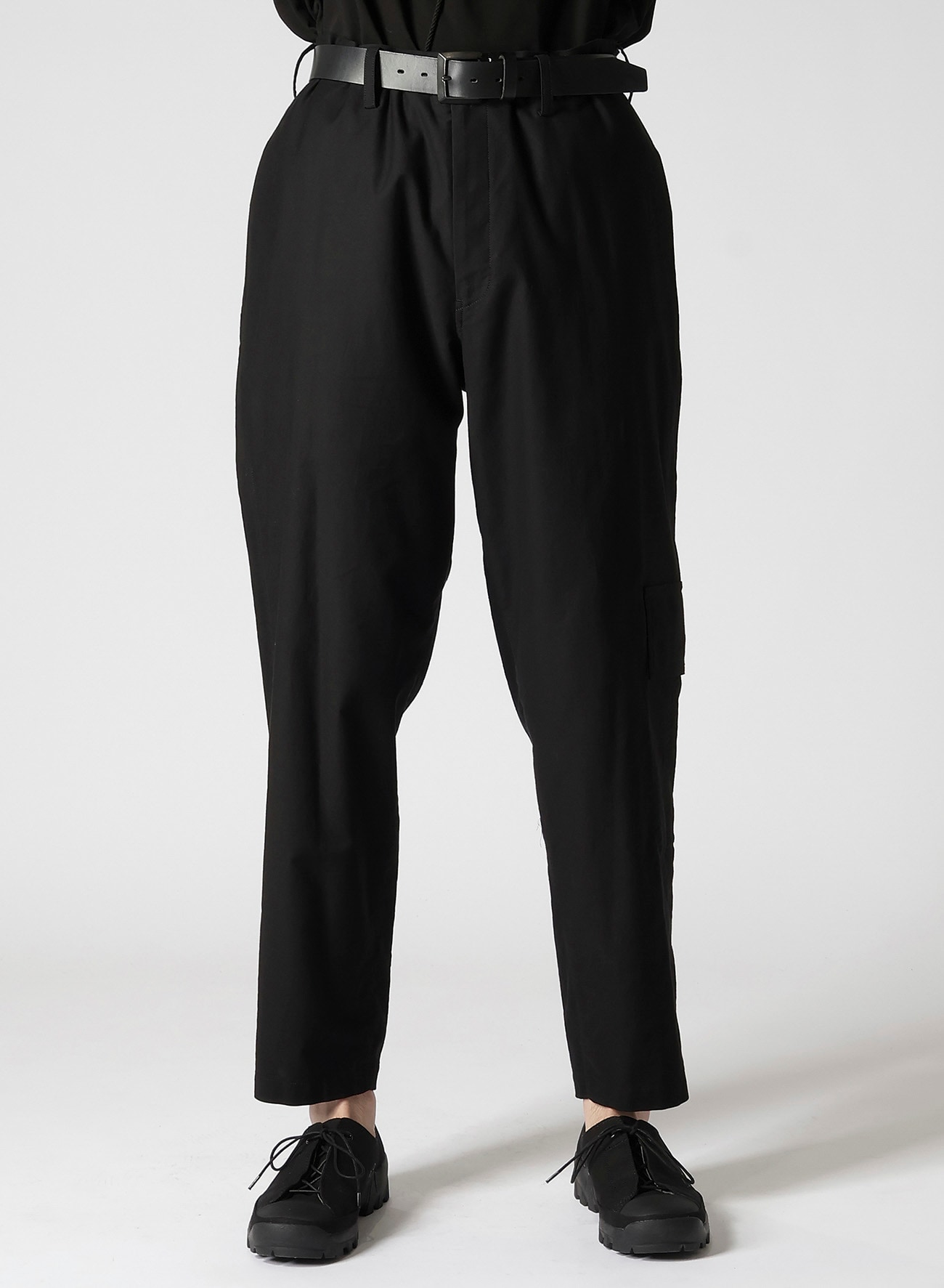 WIDE TWILL G-SIDE TUCK P(S Black): Yohji Yamamoto POUR HOMME｜THE ...