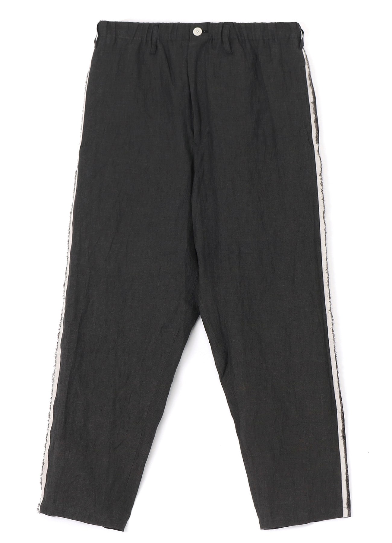 HEMP CLOTH R-SIDE SEAM FLAP PANTS(S Black): Yohji Yamamoto POUR 