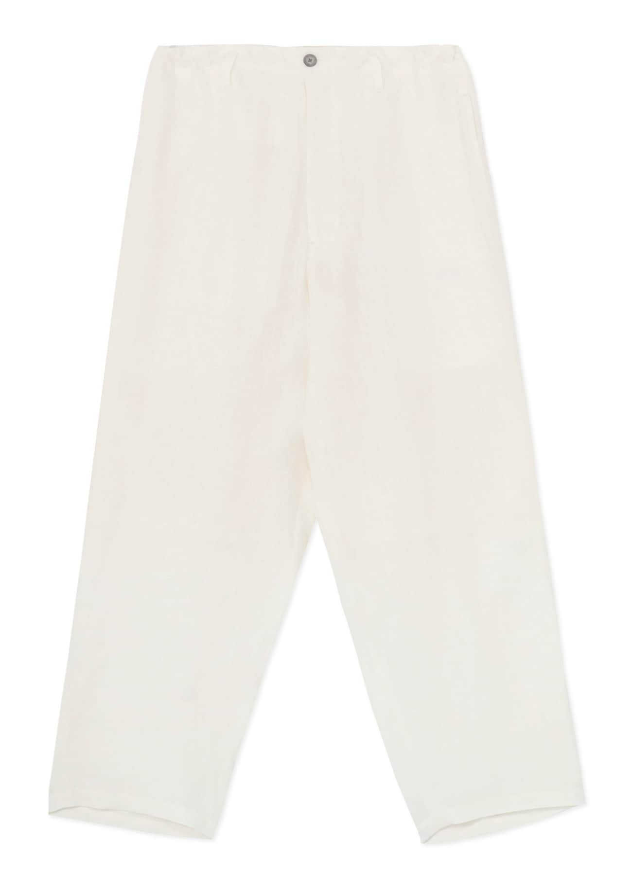 WHITE 60KADHI・FLAX U-WHITE SIDE SEAM TUCK PANTS(S White): Yohji 
