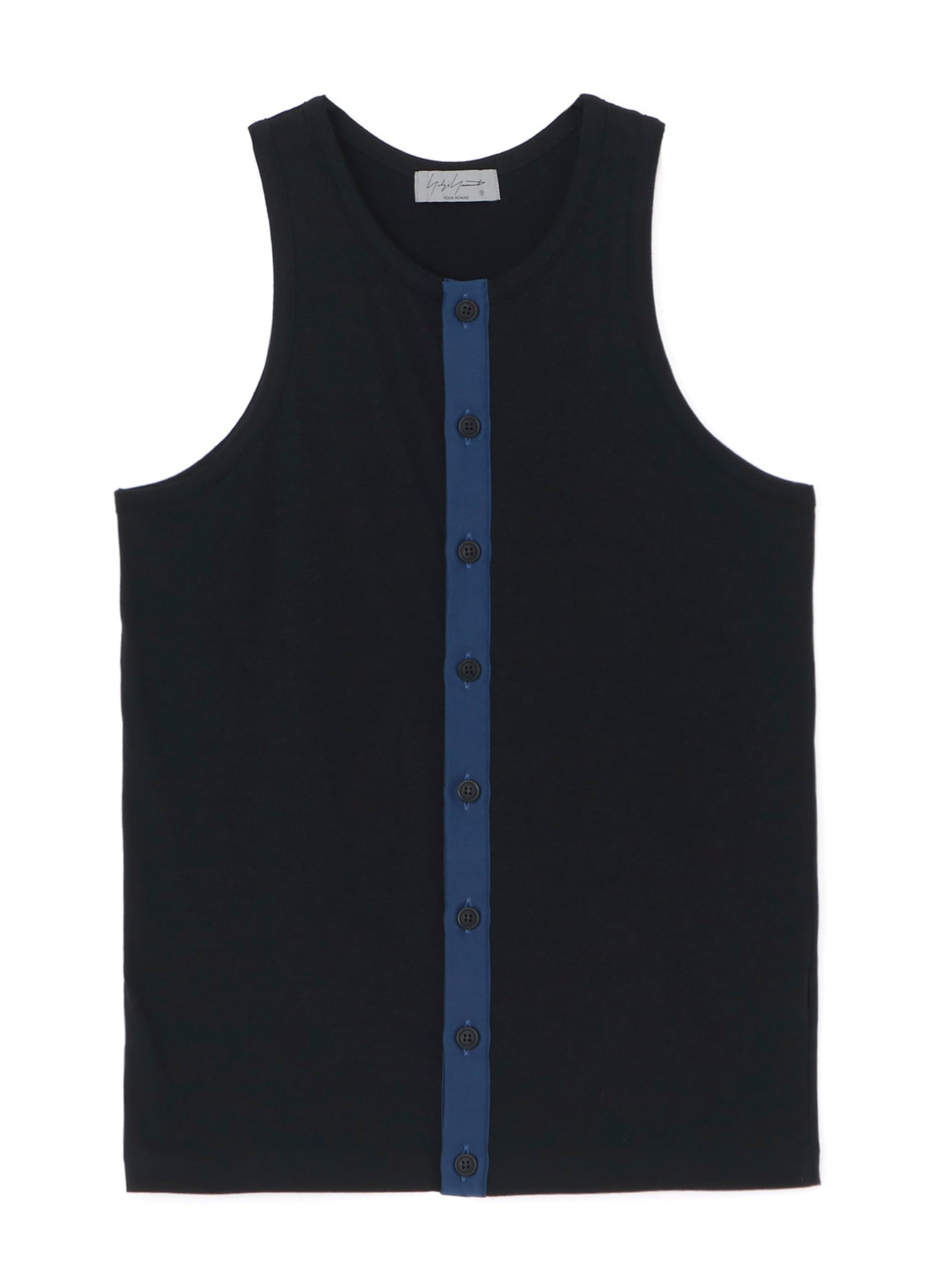 30/- COMBED SINGLE JERSEY FRONT OPEN TANK TOP