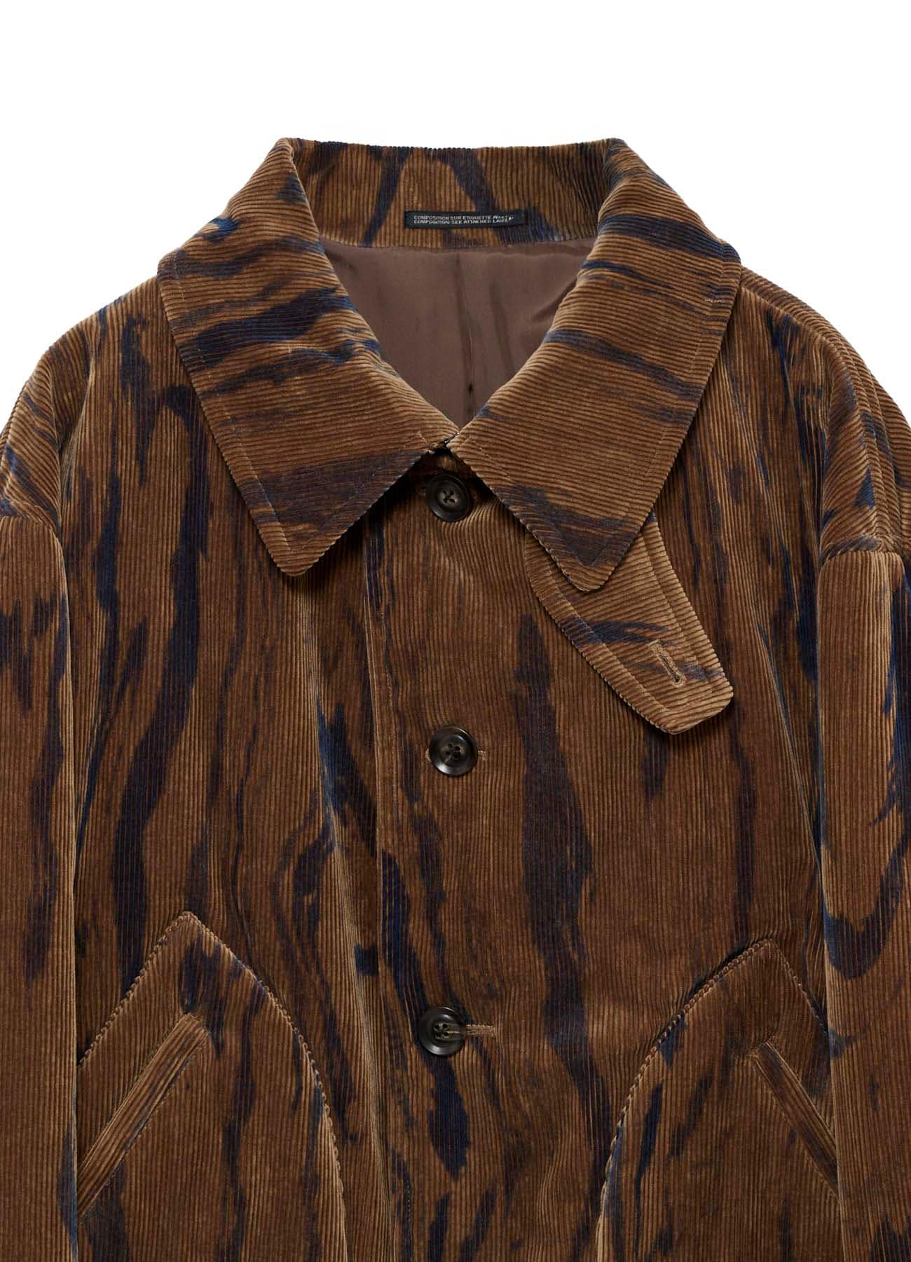 <PIECE UNIQUE>C/RY CORDUROY INK MARBLING DYED PADDED COAT