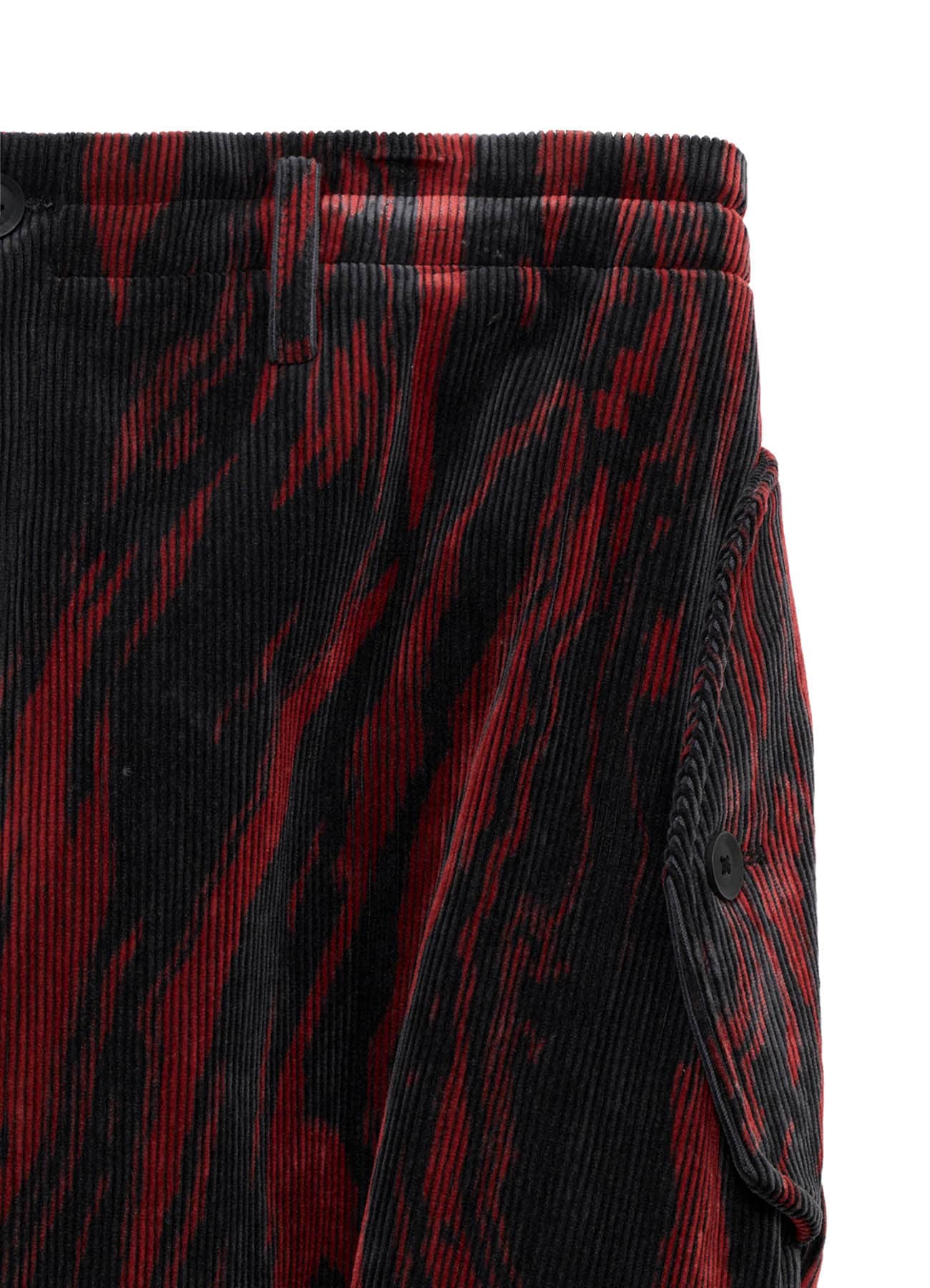<PIECE UNIQUE>C/RY CORDUROY INK MARBLING DYED LACE UP PANTS