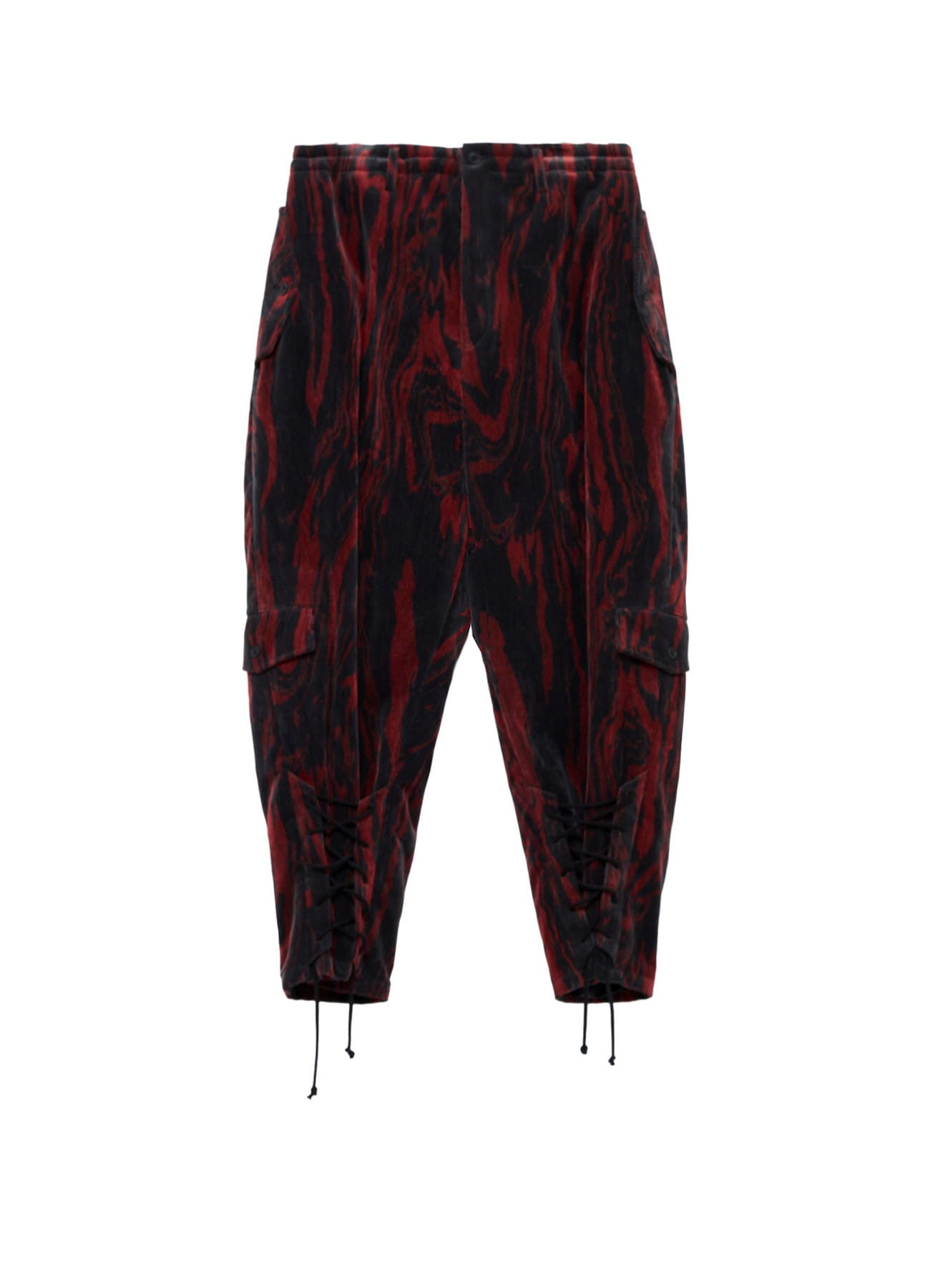 <PIECE UNIQUE>C/RY CORDUROY INK MARBLING DYED LACE UP PANTS