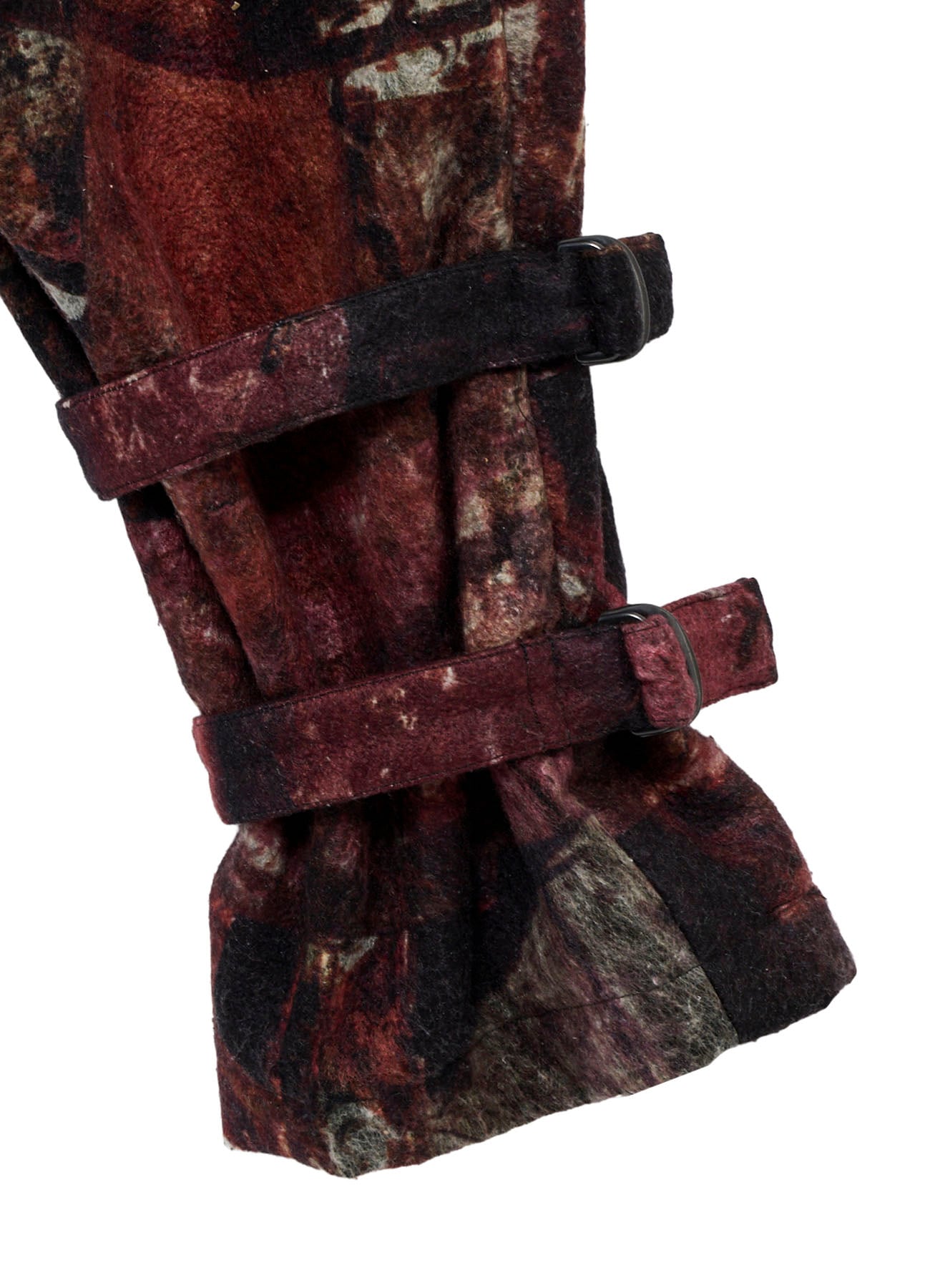 <PIECE UNIQUE>GABARDINE RUST KNEE PANEL PRINT PANTS